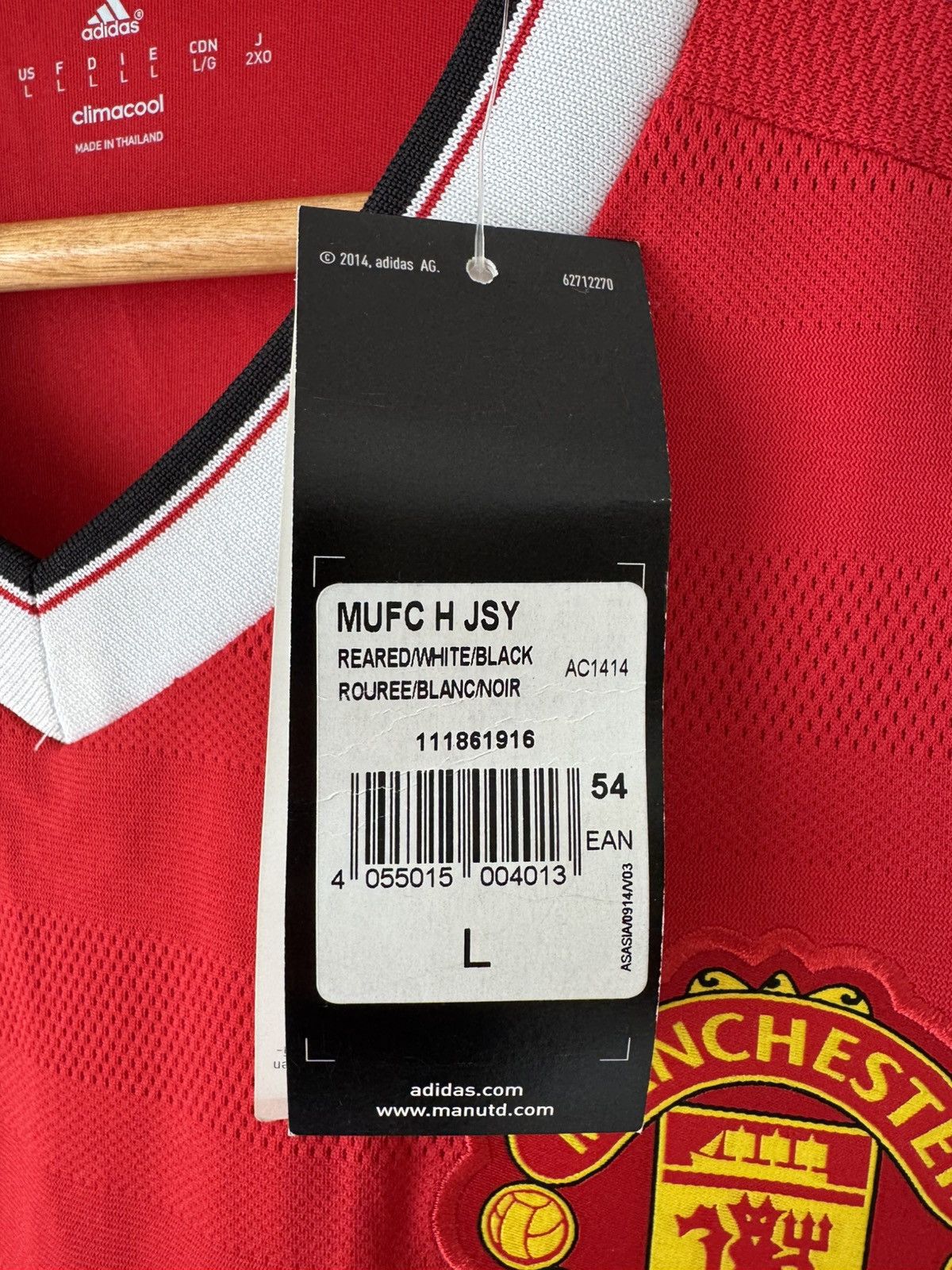 Adidas Manchester United 2015-2016 Home Soccer Jersey Adidas Shirt Size US L / EU 52-54 / 3 - 10 Thumbnail