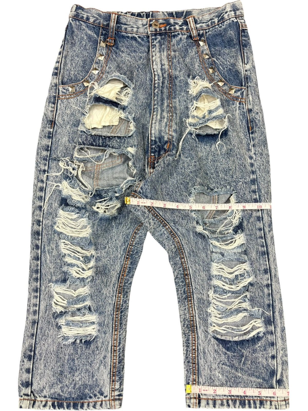 Super Lovers Vintage Japanese Super Lovers Destroyed Jean Shorts Jorts Size US 29 - 12 Thumbnail
