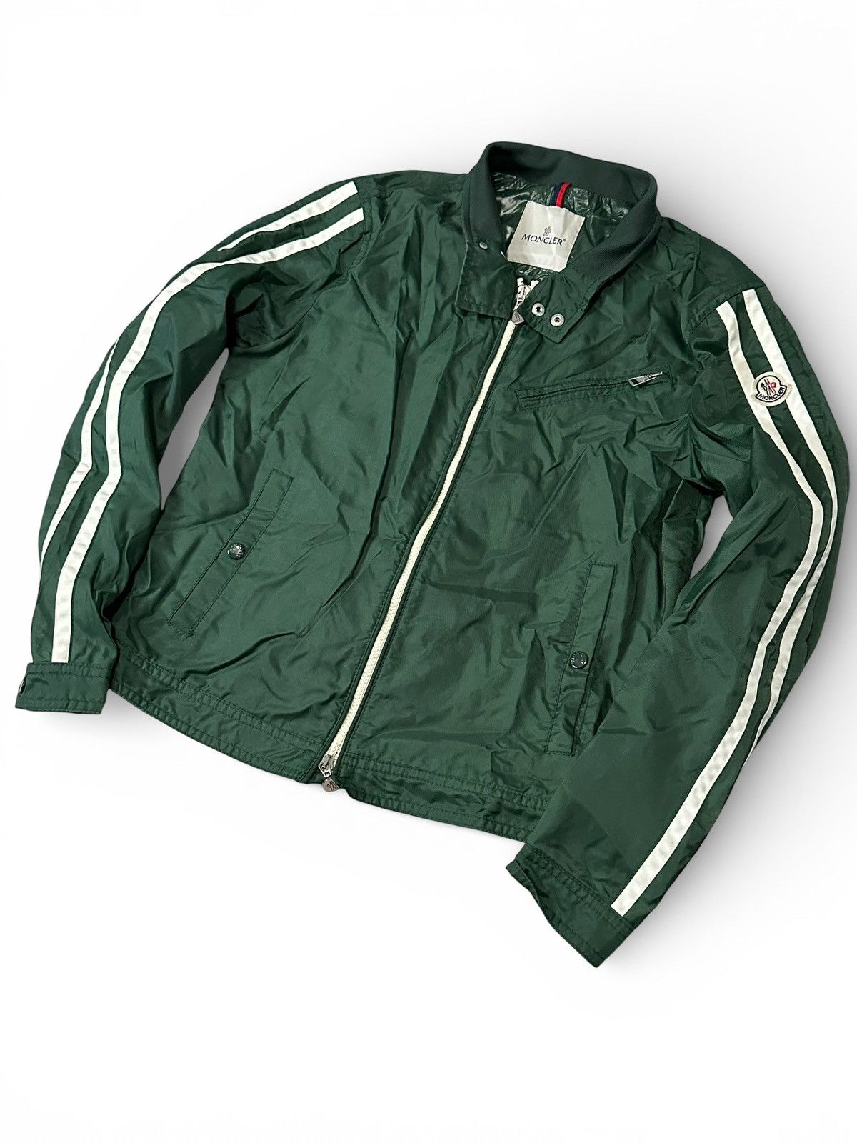 Moncler Vintage MONCLER Emile Green Windbreaker Jacket Size US M / EU 48-50 / 2 - 1 Thumbnail