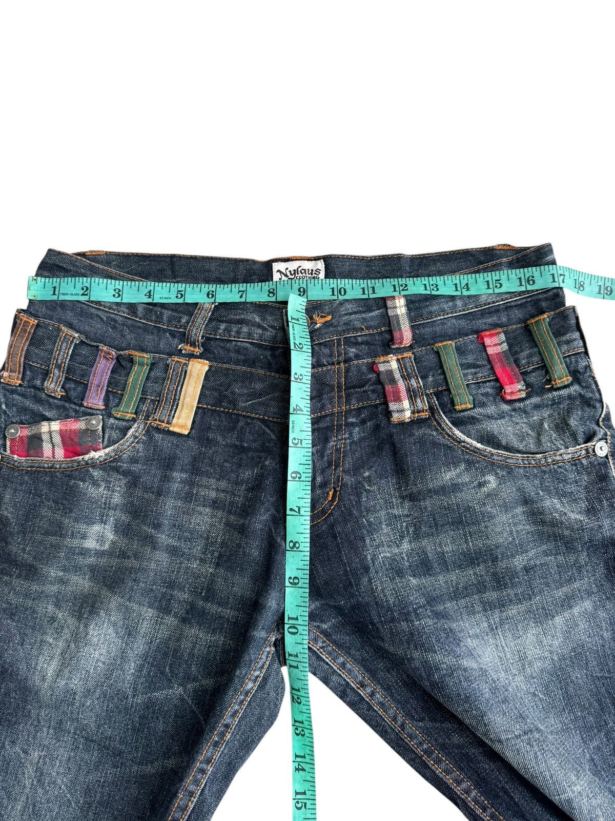 Japanese Brand 🔥Japanese Brand Nylaus Double Waist Distressed Jeans Size US 34 / EU 50 - 12 Thumbnail