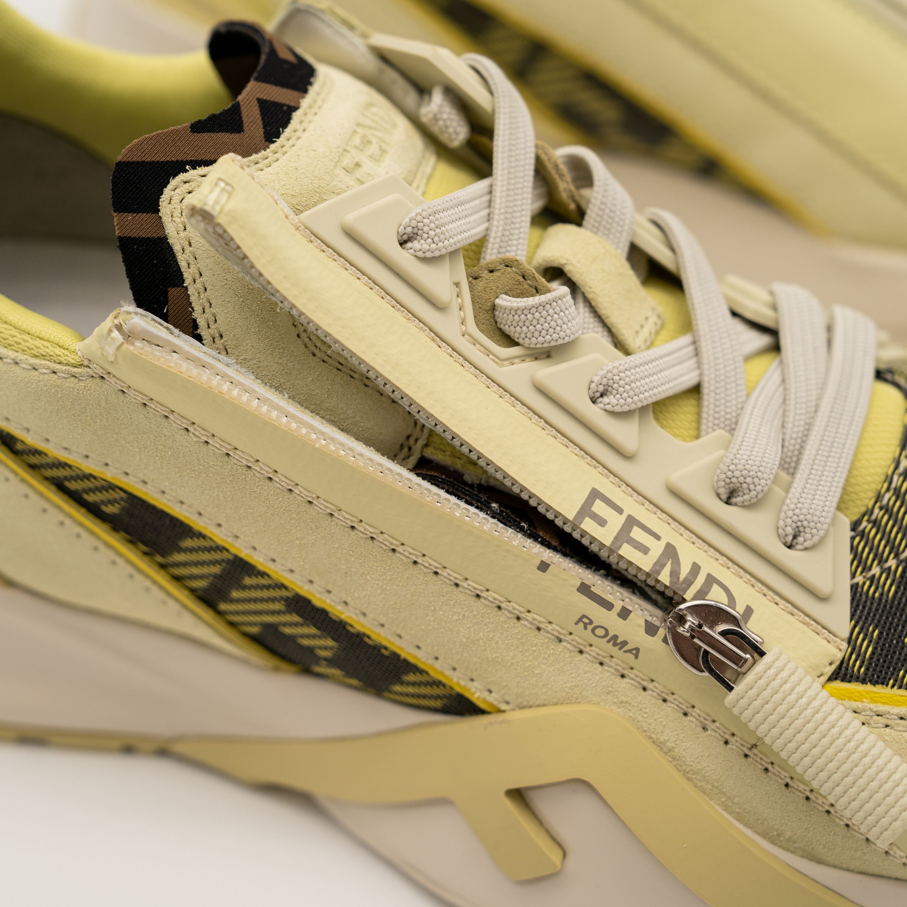 Fendi 38 eu 8 us Fendi Flow Sneakers Runner Yellow Green FF logo Size US 8 / IT 38 - 9 Thumbnail