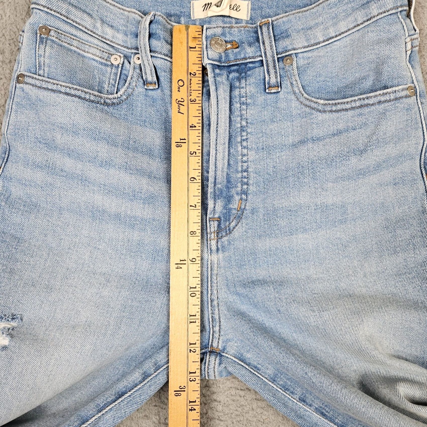 Madewell Madewell Jeans Women's Regular 27 Distressed Blue Cotton Elastane Mid Rise Size 27 Denim Pants Size 27" / US 4 / IT 40 - 6 Thumbnail