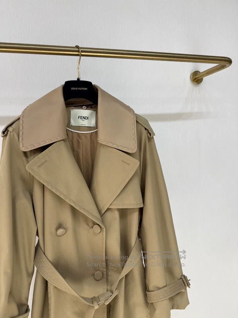 Fendi Fendi Leather Collar Patchwork Windbreaker Jacket Size XXS / US 00 / IT 34 - 3 Thumbnail