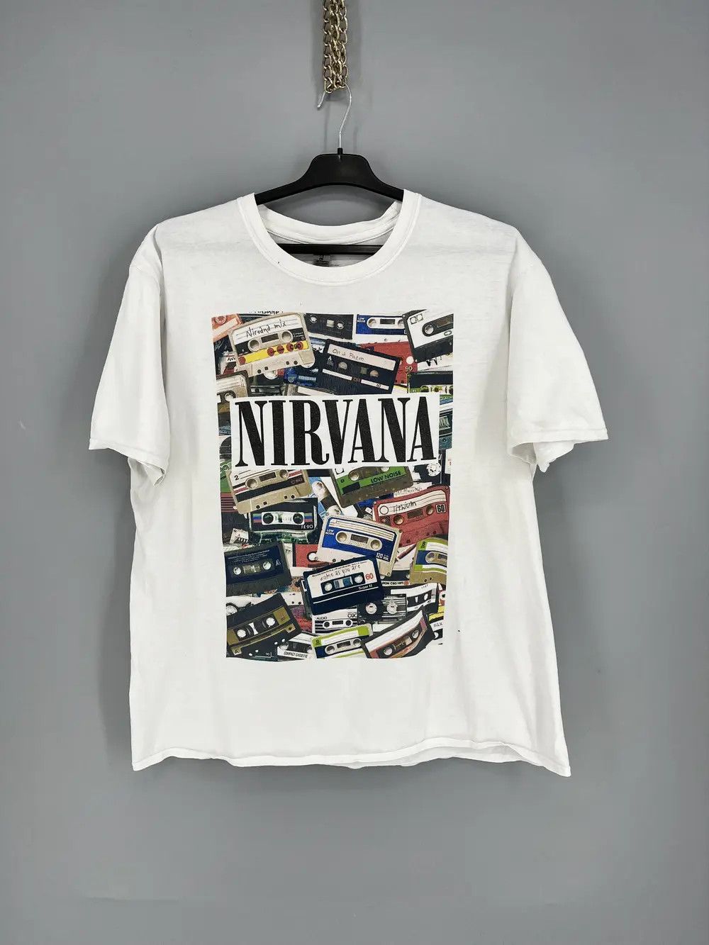 Vintage Nirvana Cassette Mix T-shirt Lithium Come As You Are Size US XL / EU 56 / 4 - 1 Thumbnail
