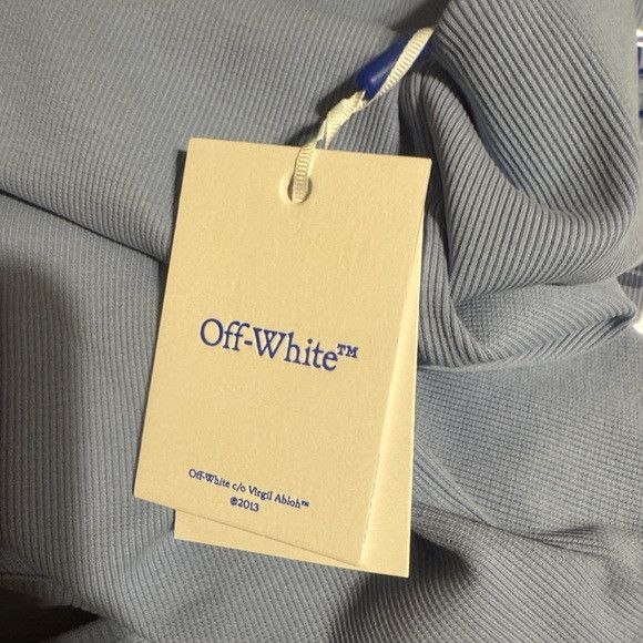 Off-White Off-White Stretch Cotton Logo Tan Blue L Size US L / EU 52-54 / 3 - 6 Thumbnail