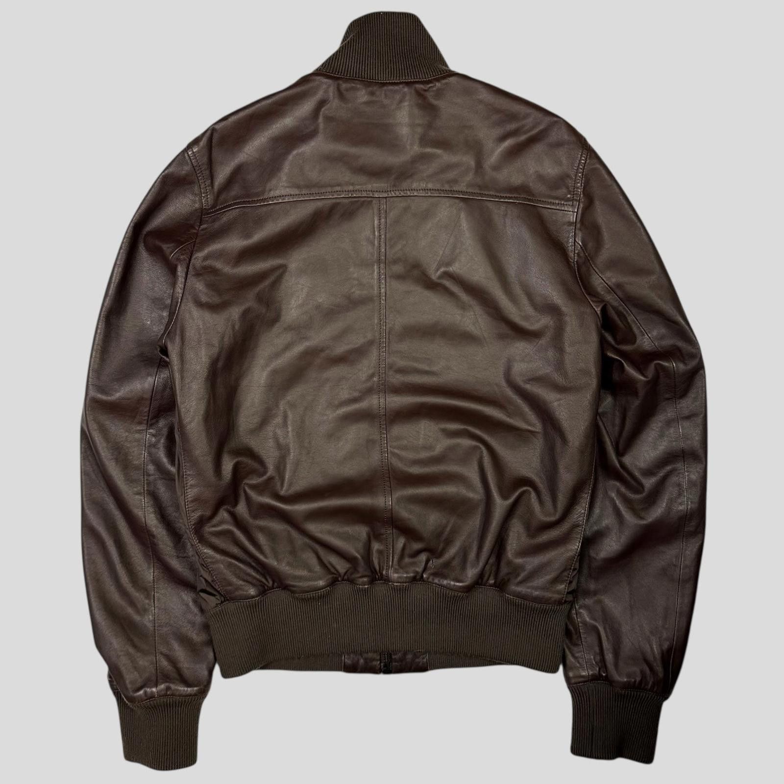 Gucci Gucci Brown Nappa Leather Hybrid Logo Bomber Jacket IT46 - S Size US S / EU 44-46 / 1 - 5 Thumbnail