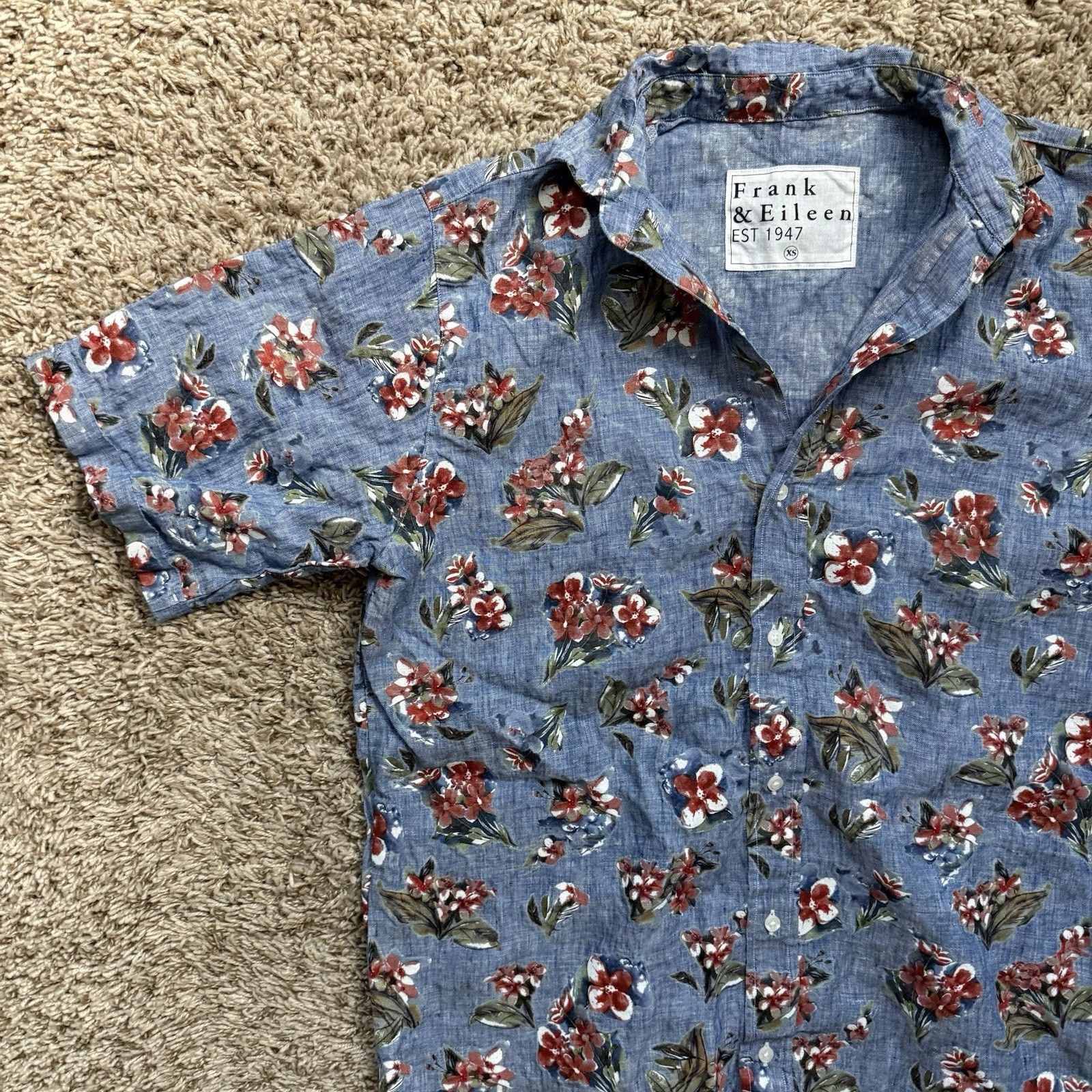 Frank & Eileen Frank & Eileen Linen Rosie Dress Floral Button Down Shirt Size XS / US 0-2 / IT 36-38 - 4 Thumbnail
