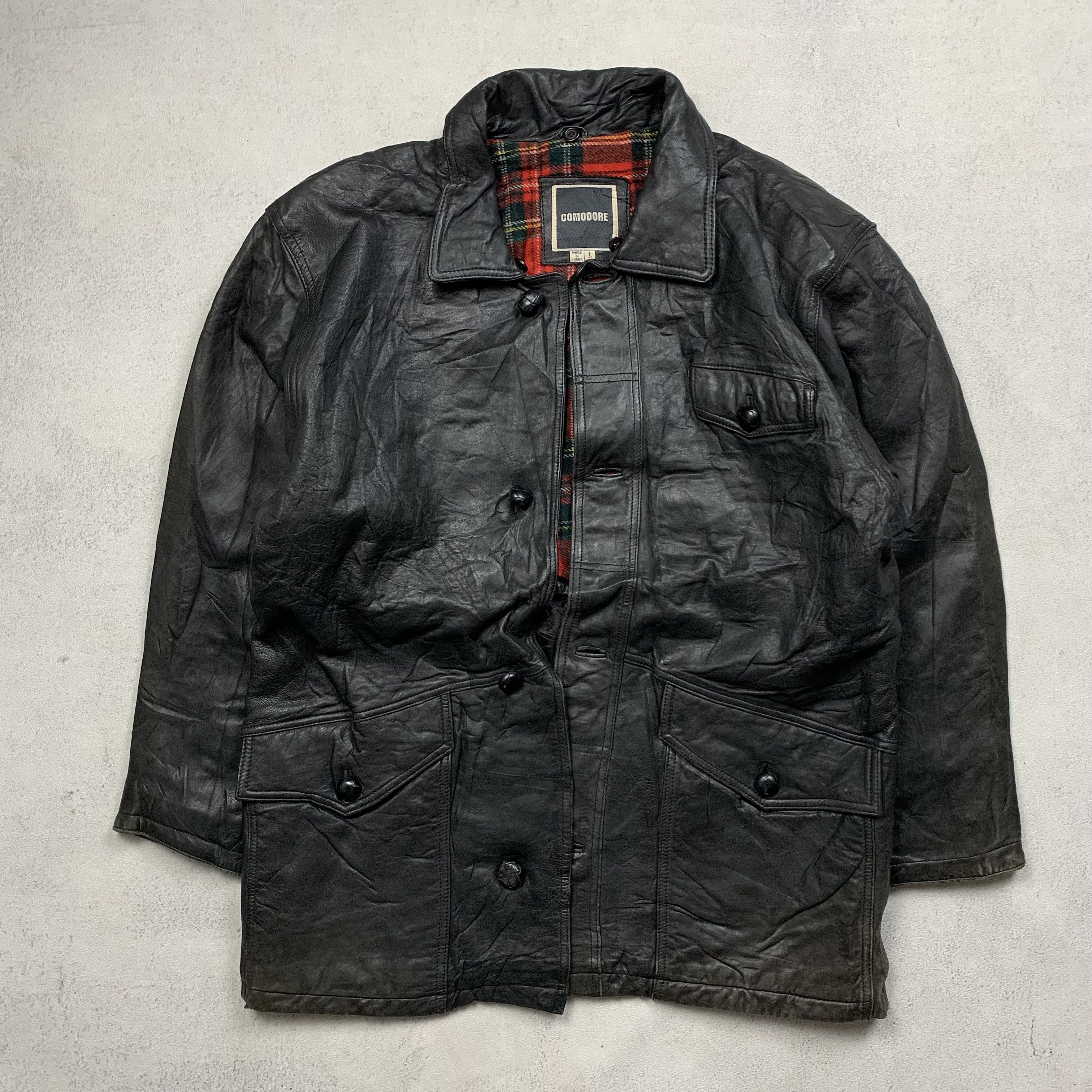 Genuine Leather COMODORE Leather Jacket Rare design with sherpa Size US L / EU 52-54 / 3 - 4 Thumbnail