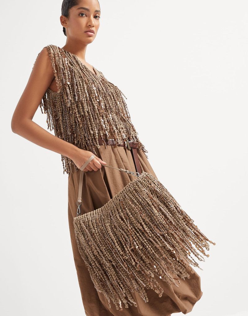 Brunello Cucinelli o1la1rc1a0326 Size: OS / Dazzling Cascades Knit Clutch Bag Size ONE SIZE - 3 Thumbnail