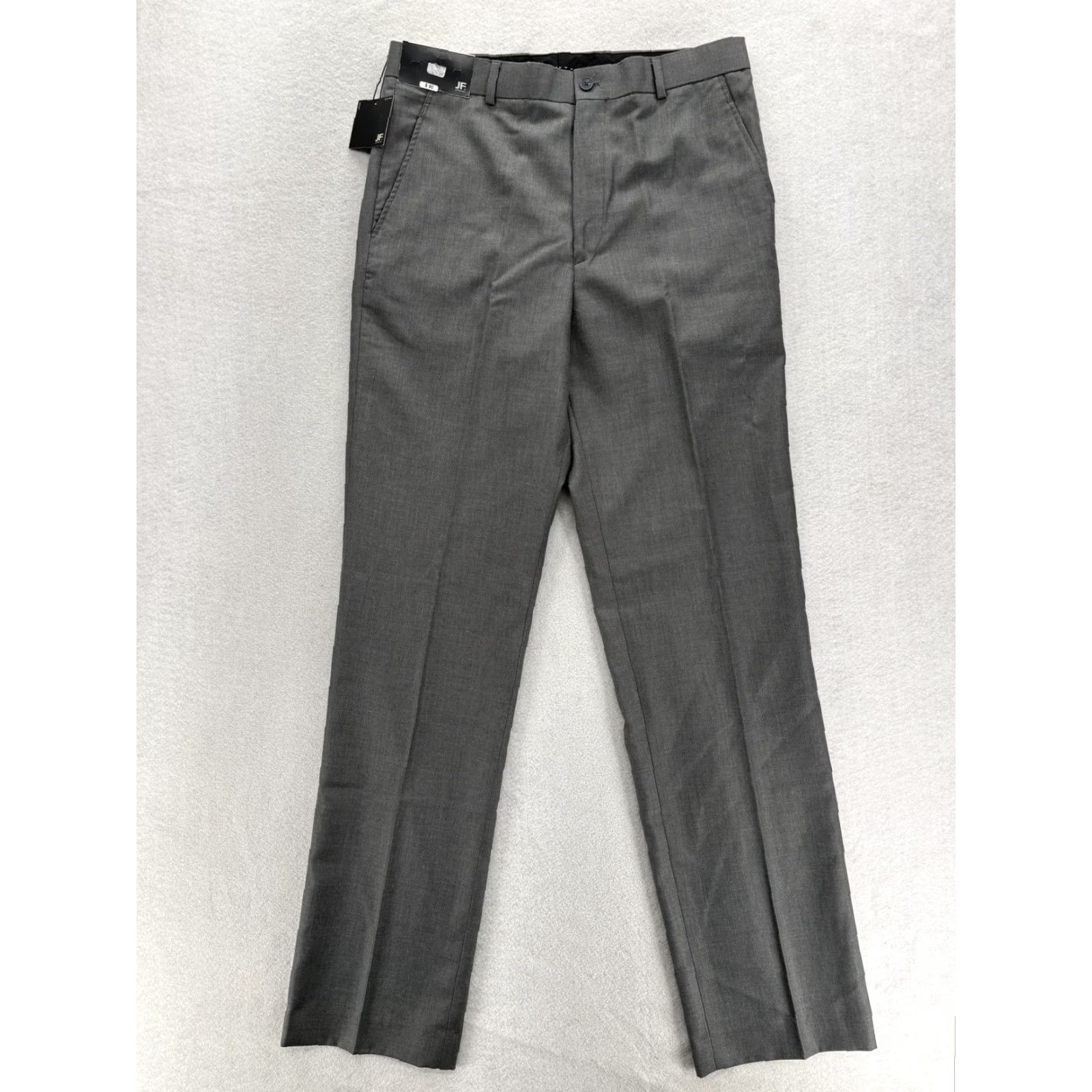 Ferrari J Ferrar Dress Pants Mens 32x34 Gray Flat Front Lined Formal Business Workwear Pants Size US 32 / EU 48 - 2 Thumbnail