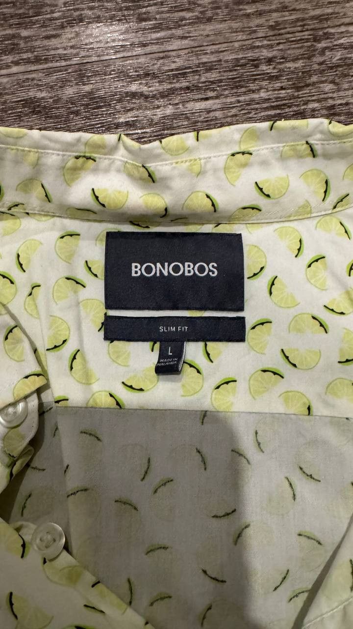 Bonobos Bonobos Slim Fit Lime Print Short Sleeve Shirt L Size US L / EU 52-54 / 3 - 2 Thumbnail