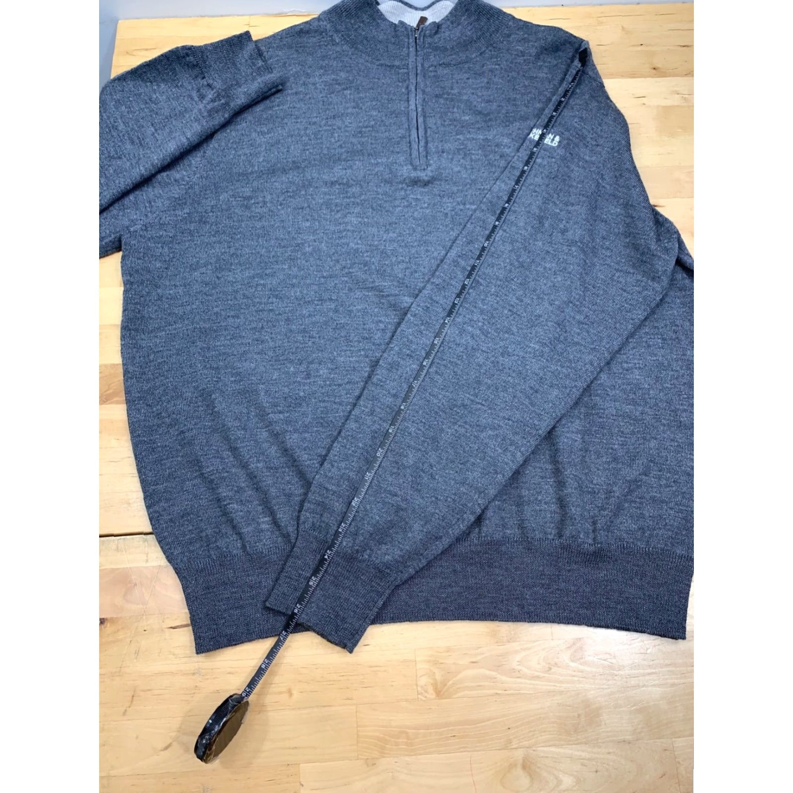 Peter Millar Peter Millar Mens XL 1/4 Zip Sweater Crown Soft Merino Wool Silk Gray Golf #7050 Size US XL / EU 56 / 4 - 7 Thumbnail