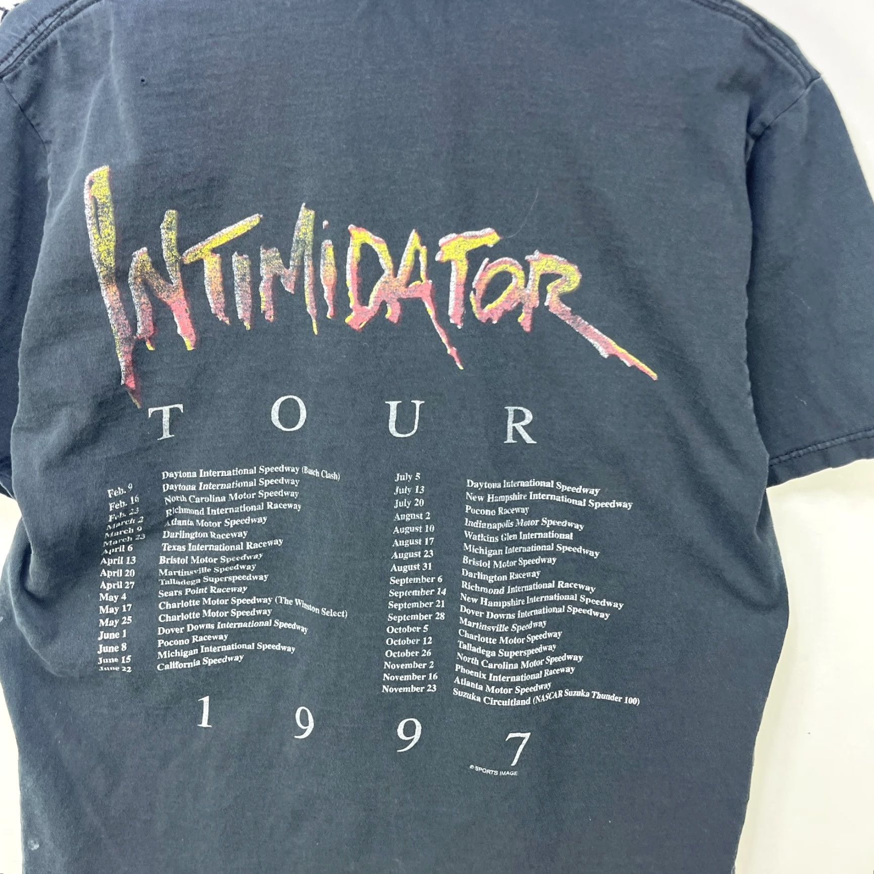 NASCAR VINTAGE NASCAR Dale Earnhardt Sun Faded T-Shirt Large Black 90s Mens Shirt Size US L / EU 52-54 / 3 - 7 Thumbnail