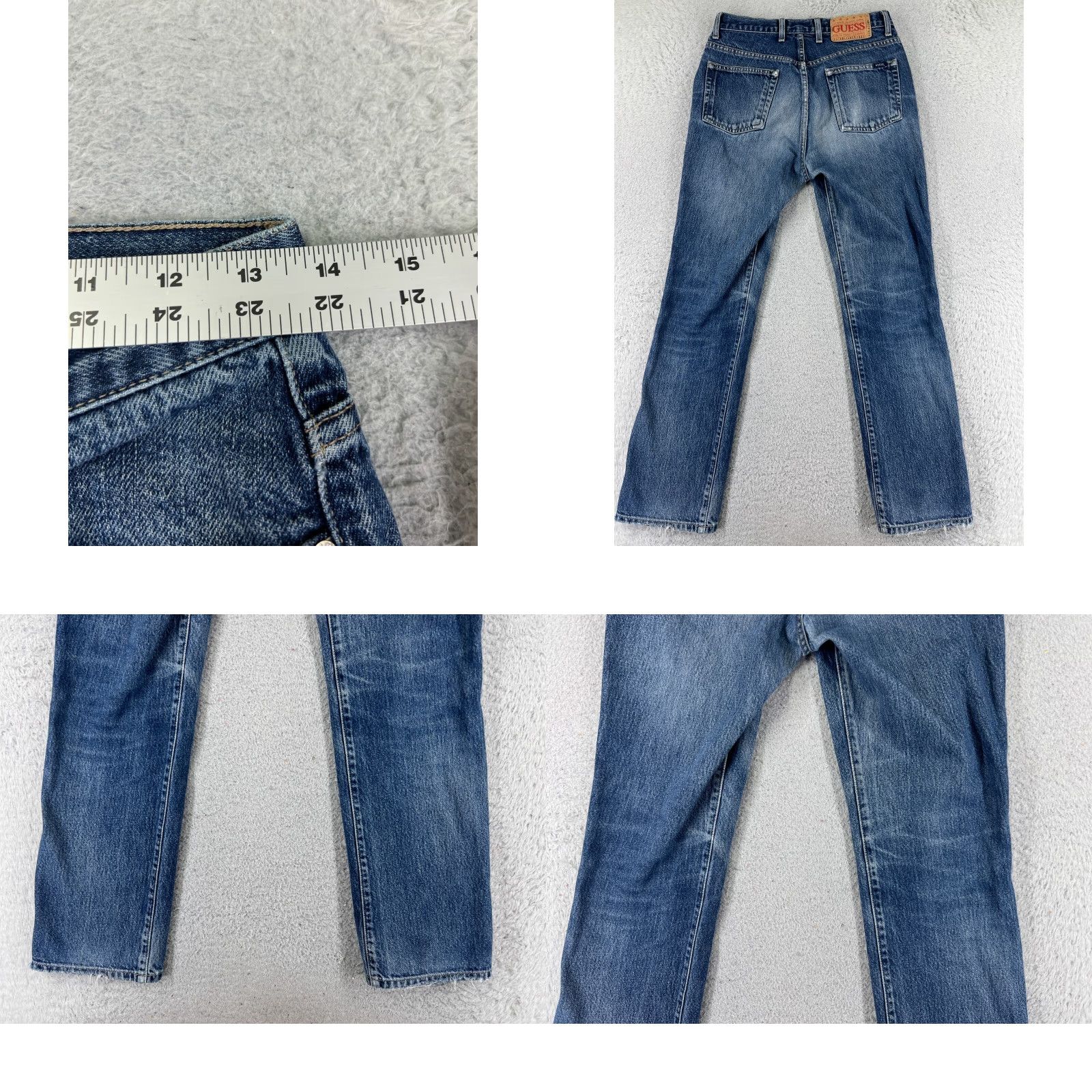 Guess VINTAGE Guess Jeans Womens 29 Blue Denim Jeans Bootcut Low Waist Cotton 26x27 Size 29" - 9 Thumbnail