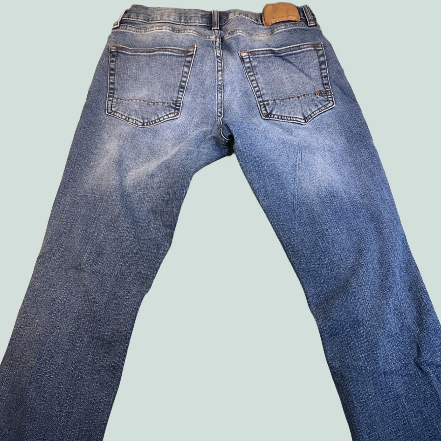 Vintage Aéropostale Jeans 29 Mens Straight Mid Rise Medium Wash Denim Regular Stretch Button Zip Cotton Blend Blue Branding: Aeropostale? Size US 29 - 1 Thumbnail