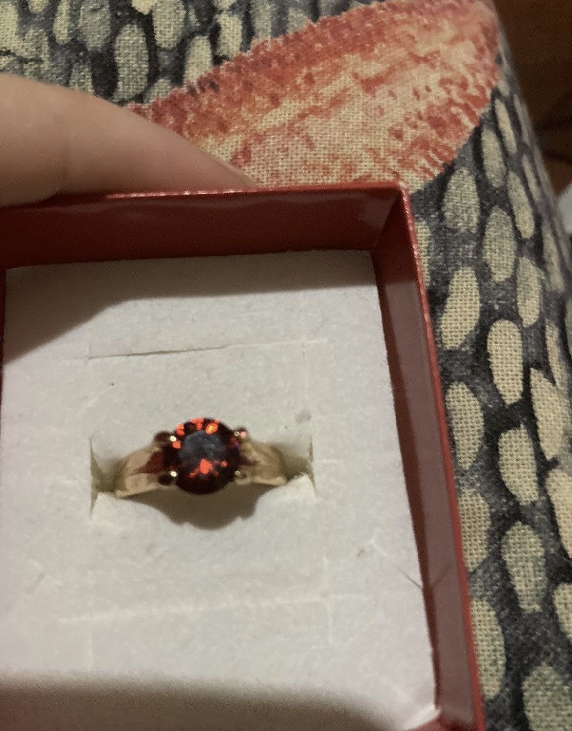 Other Gold plated red sparkly jewelled ring Size ONE SIZE - 2 Thumbnail