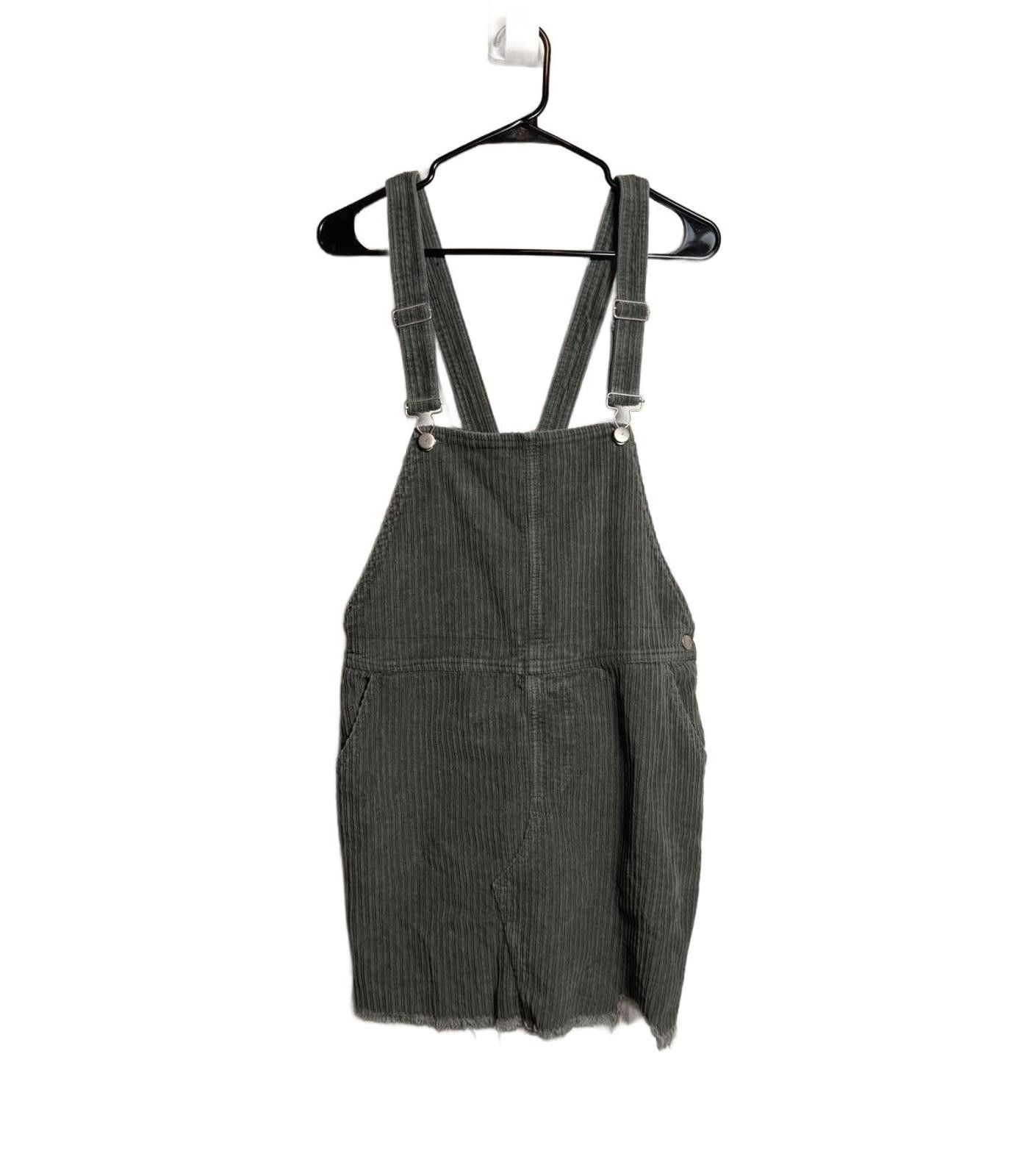 Designer Cute Chic Green Corduroy Overall Dress Size L / US 10 / IT 46 - 5 Thumbnail