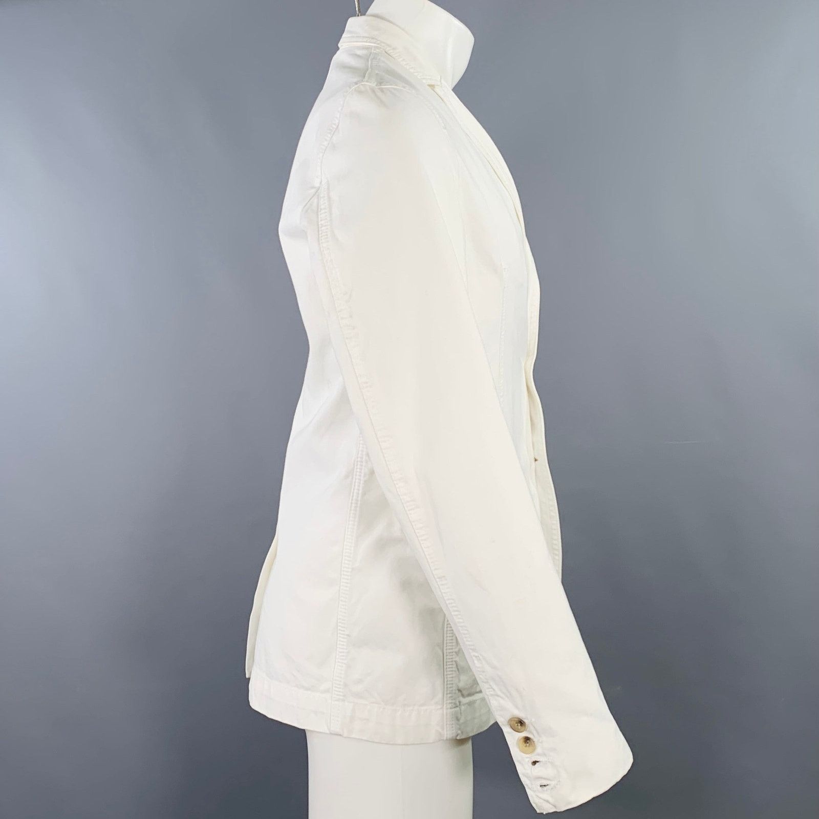 Dolce & Gabbana Size 38 White Cotton Peak Lapel Jacket Size US M / EU 48-50 / 2 - 2 Thumbnail