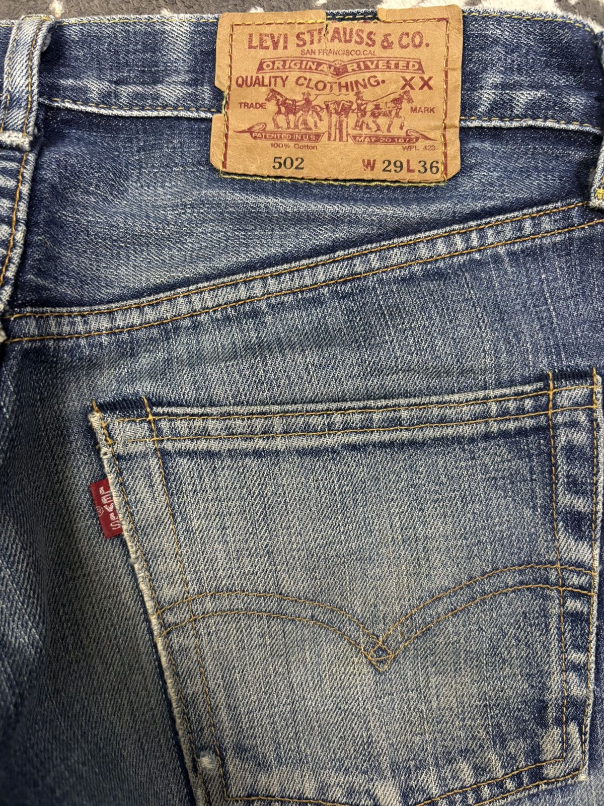 Levi's Vintage 90s Levis 502 Big E Selvedge Distressed Grunge Jeans Size US 29 - 14 Thumbnail