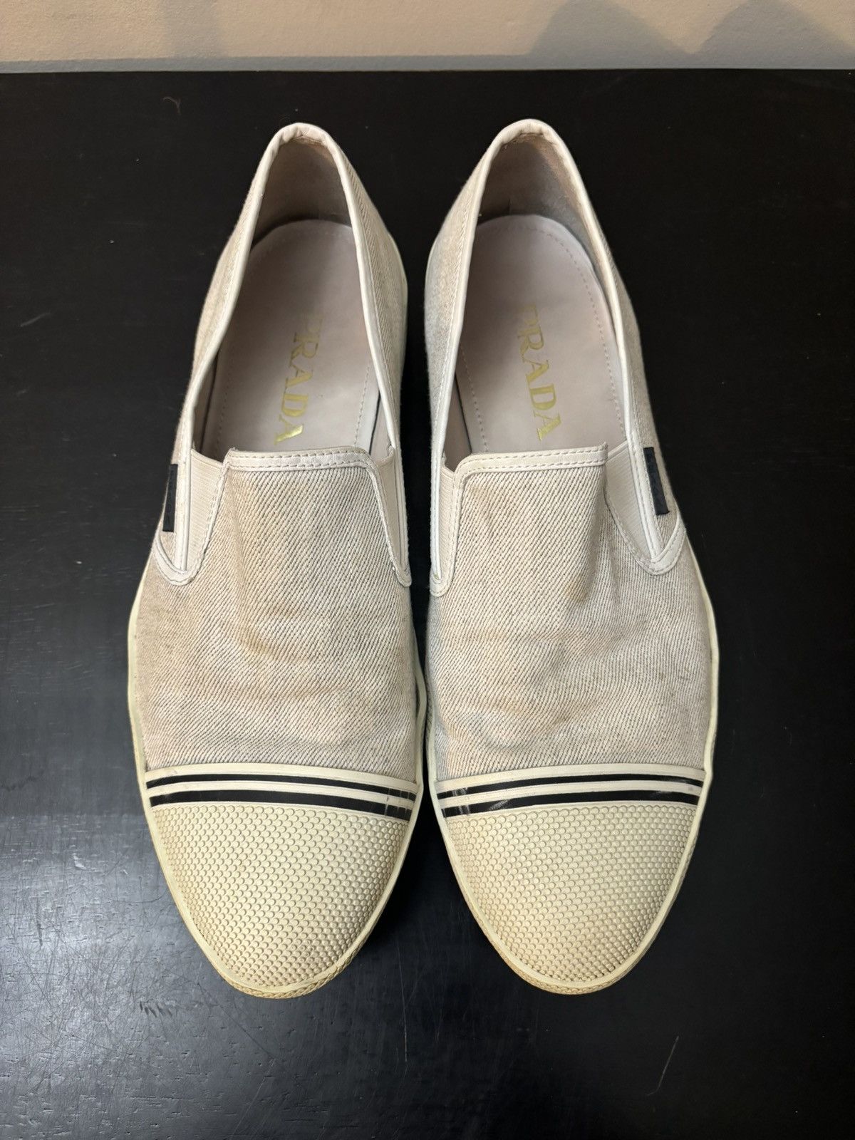 Prada Prada Slip On Denim Sneakers Grey White Size US 9 / EU 42 - 2 Thumbnail