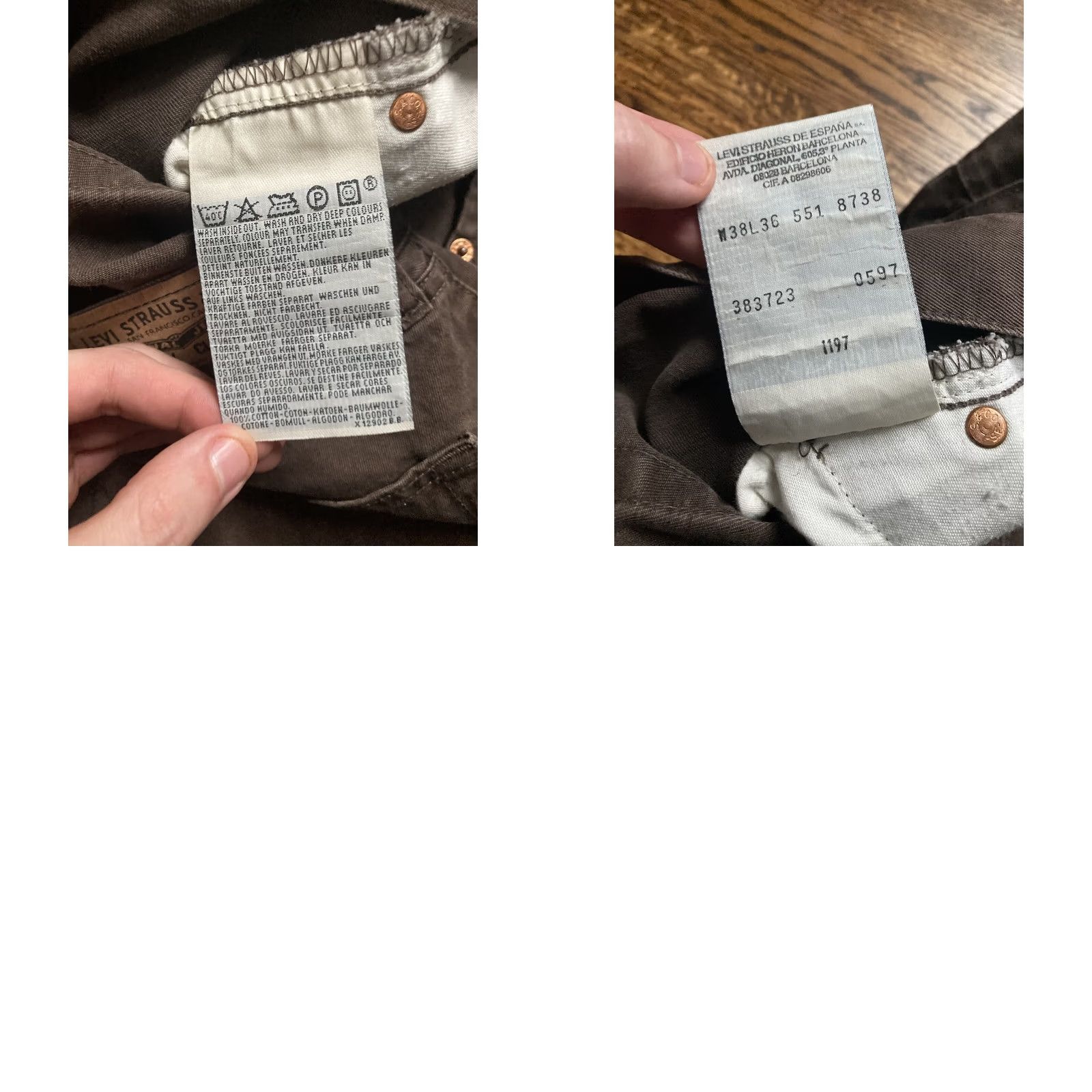 Levi's VINTAGE Levi's 551 Pants Mens Sz 38 36x36 Regular Brown 90s Chino Spain Size US 38 / EU 54 - 9 Thumbnail