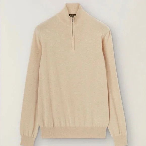 Loro Piana o1w1db10425 FAI5380 Mezzocollo Sweater in Oatmeal Size US XXL / EU 58 / 5 - 1 Thumbnail