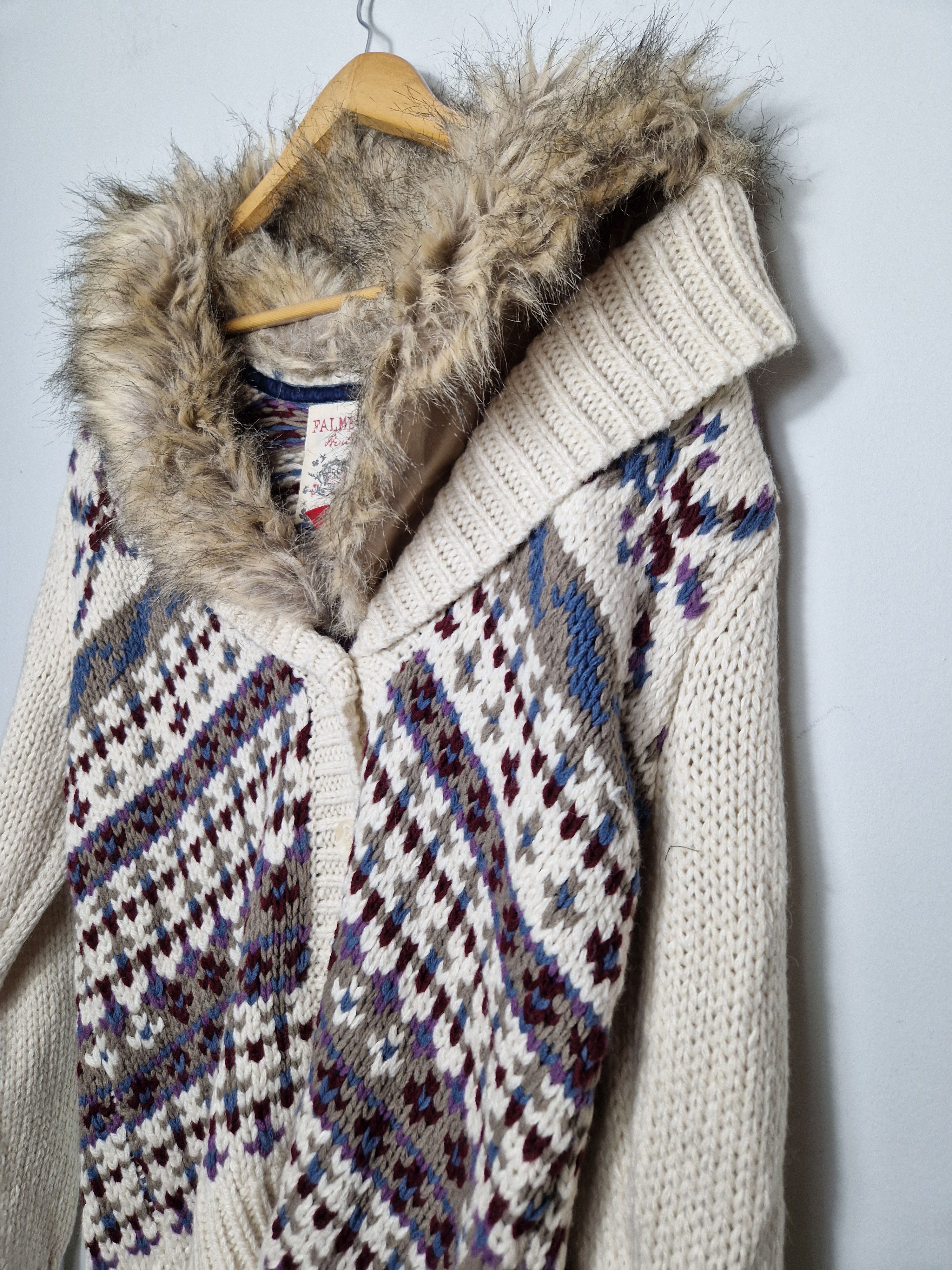 Japanese Brand vintage fur collar knitted sweater cardigan y2k Size L / US 10 / IT 46 - 5 Thumbnail