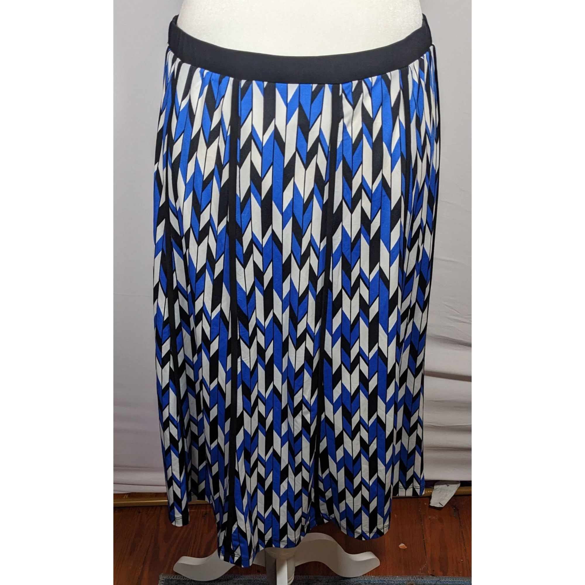 Other NYCC Blue White And Grey Geometric Print Skirt Size 30" / US 8 / IT 44 - 5 Thumbnail