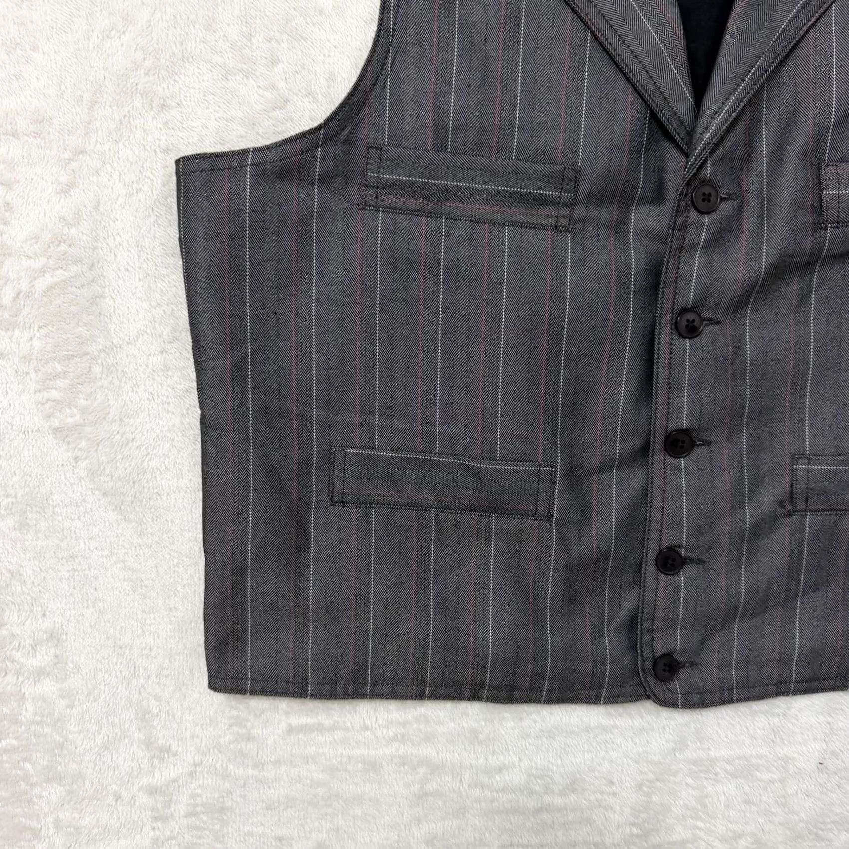 Scully Scully Vest Mens M Gray Pinstripe Waistcoat Suit Western Notch Lapel Dress Formal Business 3 Piece Boys? Womens? Size US M / EU 48-50 / 2 - 6 Thumbnail