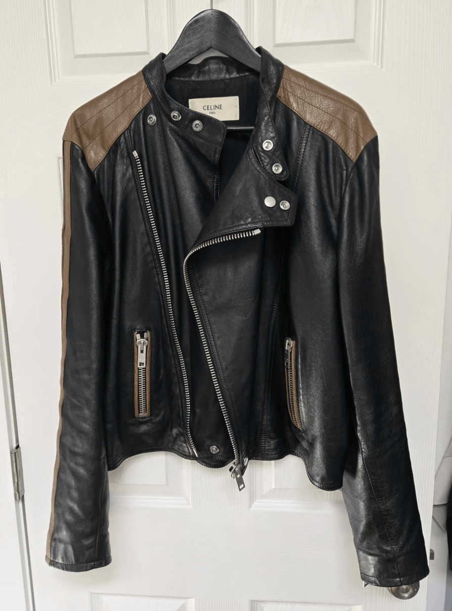 Celine × Hedi Slimane Leather Jacket Cafe Racer 50 Size US M / EU 48-50 / 2 - 2 Thumbnail