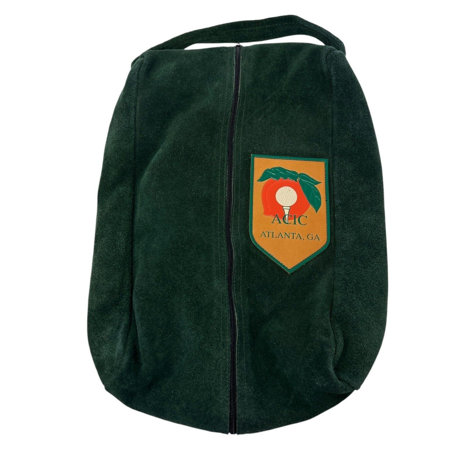 Vintage Green Suede ACIC Atlanta GA Golf Sherpa Lined Bag
