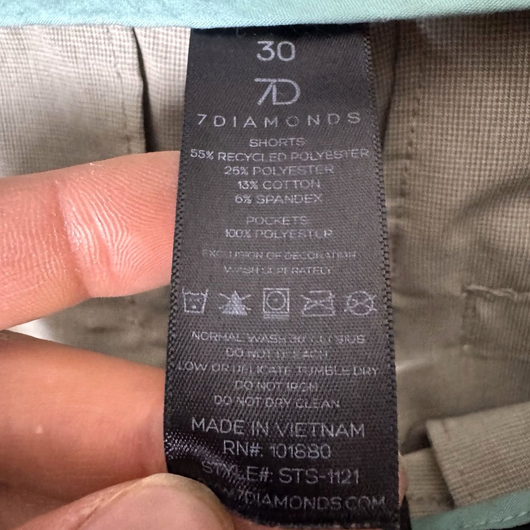 Vintage 7 Diamonds Shorts Mens 30x10 Hybrid Momentum Performance Lightweight 7D Golf Chino Casual Beige Pocket Pockets Slim? Size US 30 / EU 46 - 7 Thumbnail