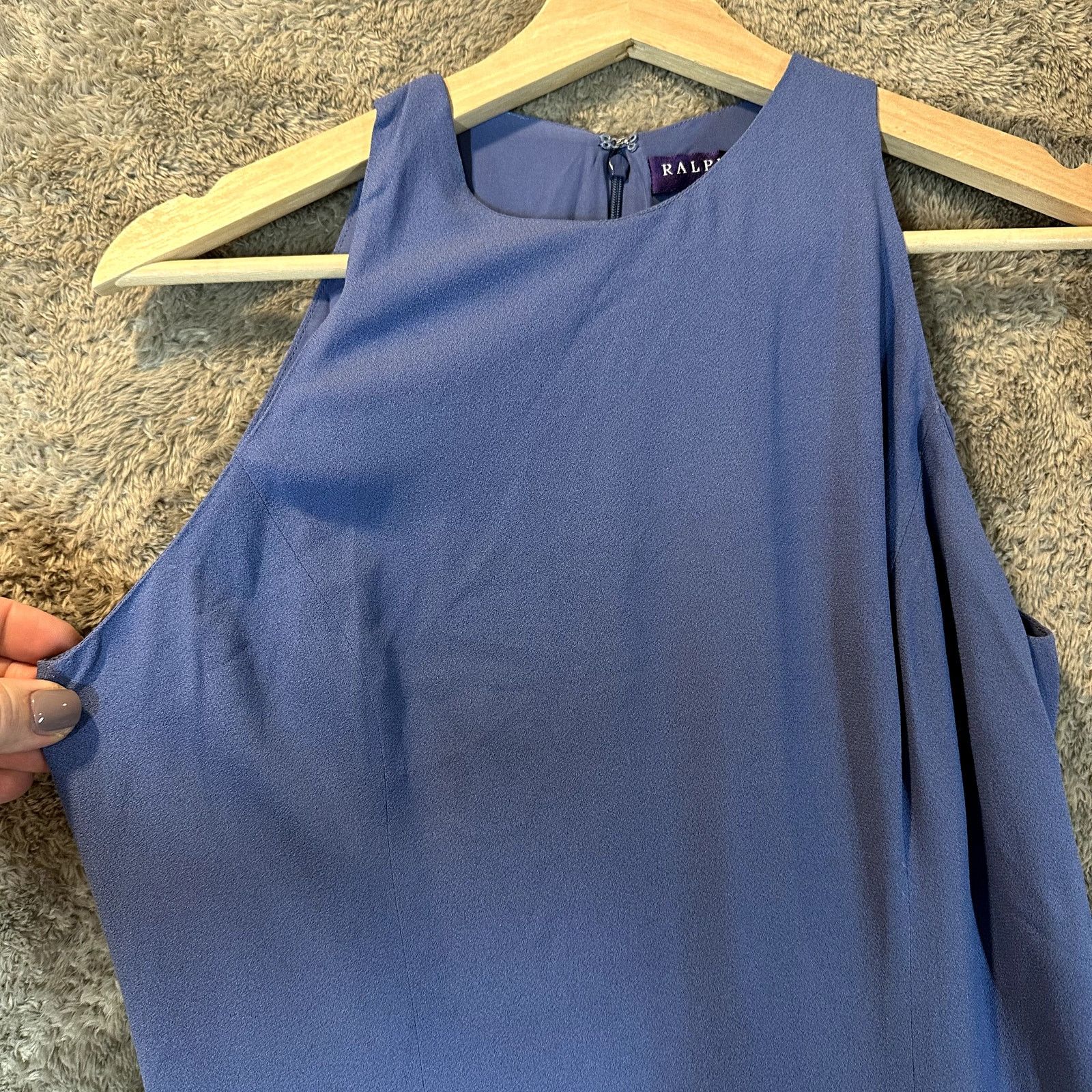 Ralph Lauren Purple Label Ralph Lauren Collection Purple Label 6 S Blue Crepe Dress Size M / US 6-8 / IT 42-44 - 5 Thumbnail