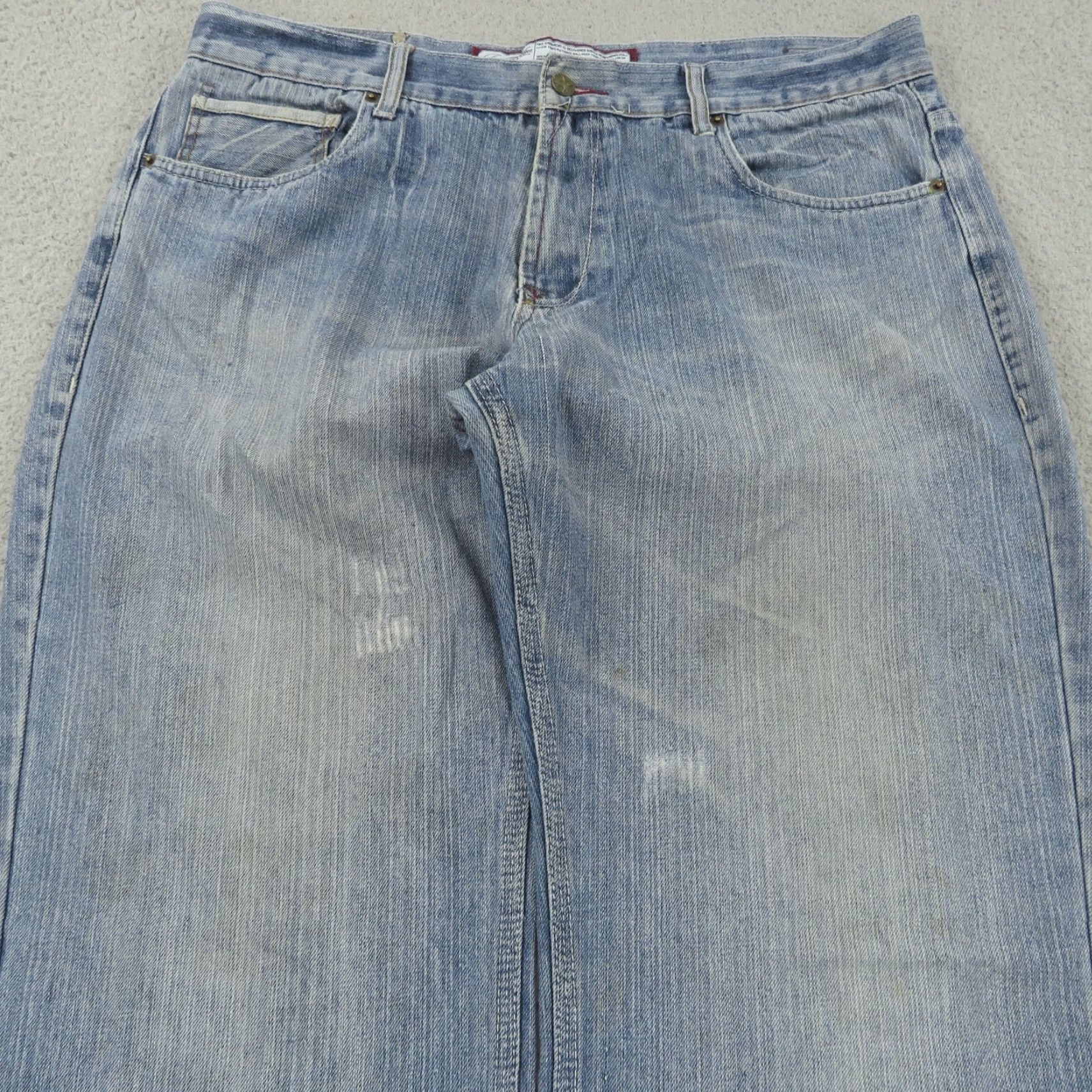 Vintage VINTAGE Artful Dodger Jeans Mens 38 Baggy Grunge Skater Embroidered 10 Leg Opening Pipes Denim 5-Pocket Design Blue Cotton Size US 38 / EU 54 - 7 Thumbnail