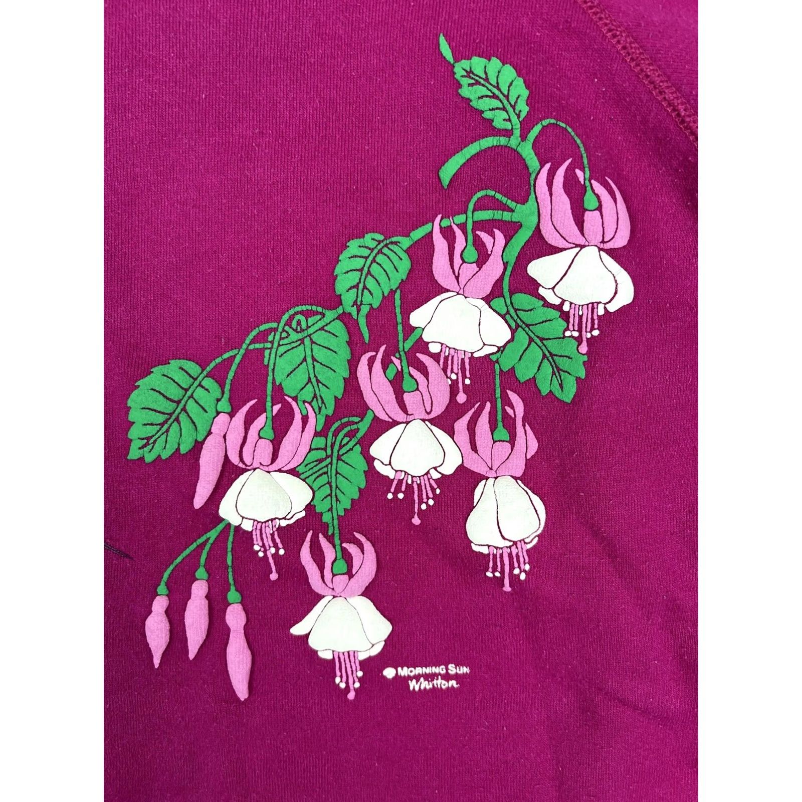 Vintage Morning Sun Purple Hummingbird Floral Crewneck Fleece Sweatshirt Womens M Size M Casual Long Sleeve Raglan Pullover Graphic Print Size M / US 6-8 / IT 42-44 - 4 Thumbnail