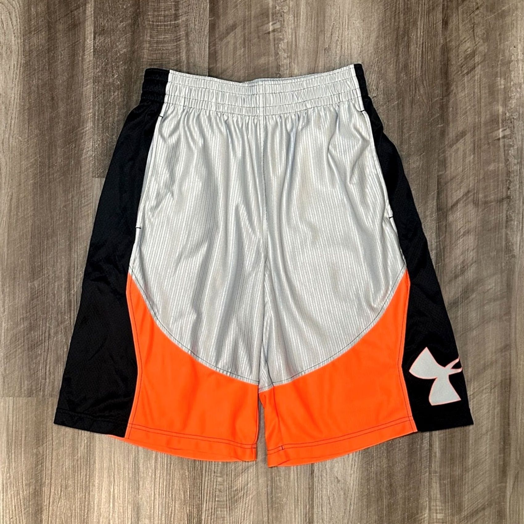 Under Armour Under Armour Athletic Shorts - Silver Highlighter Orange - Men’s Medium, Polyester, 11" Inseam, 23" Length Size US 31 - 2 Thumbnail