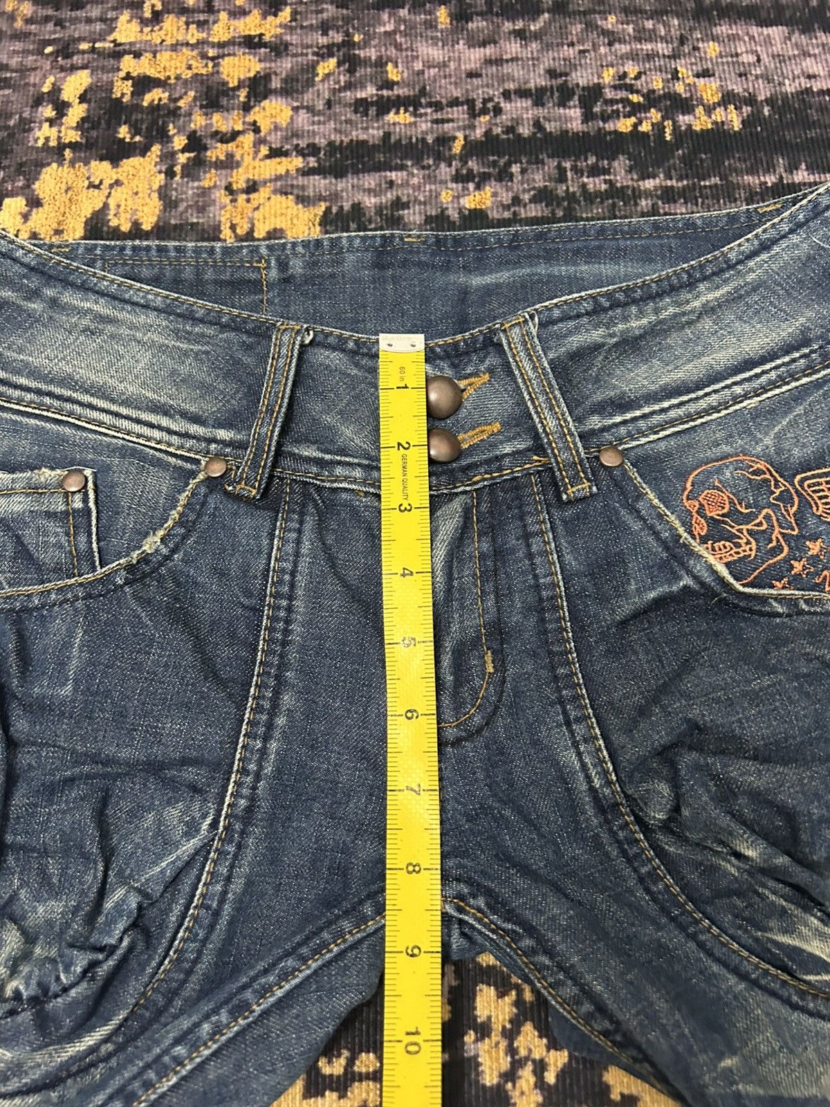 Japanese Brand 2#1 Jeans Jesus Loves You Skull Mud Wash Jeans Size US 30 / EU 46 - 20 Thumbnail