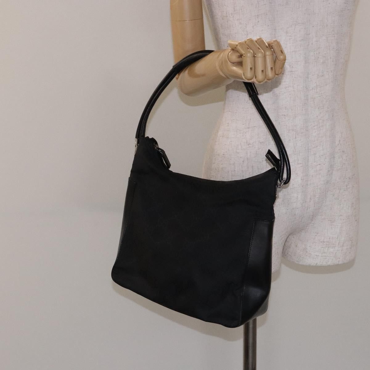 Gucci GUCCI GG Canvas Shoulder Bag Nylon Black Silver 001 001 Size ONE SIZE - 22 Thumbnail