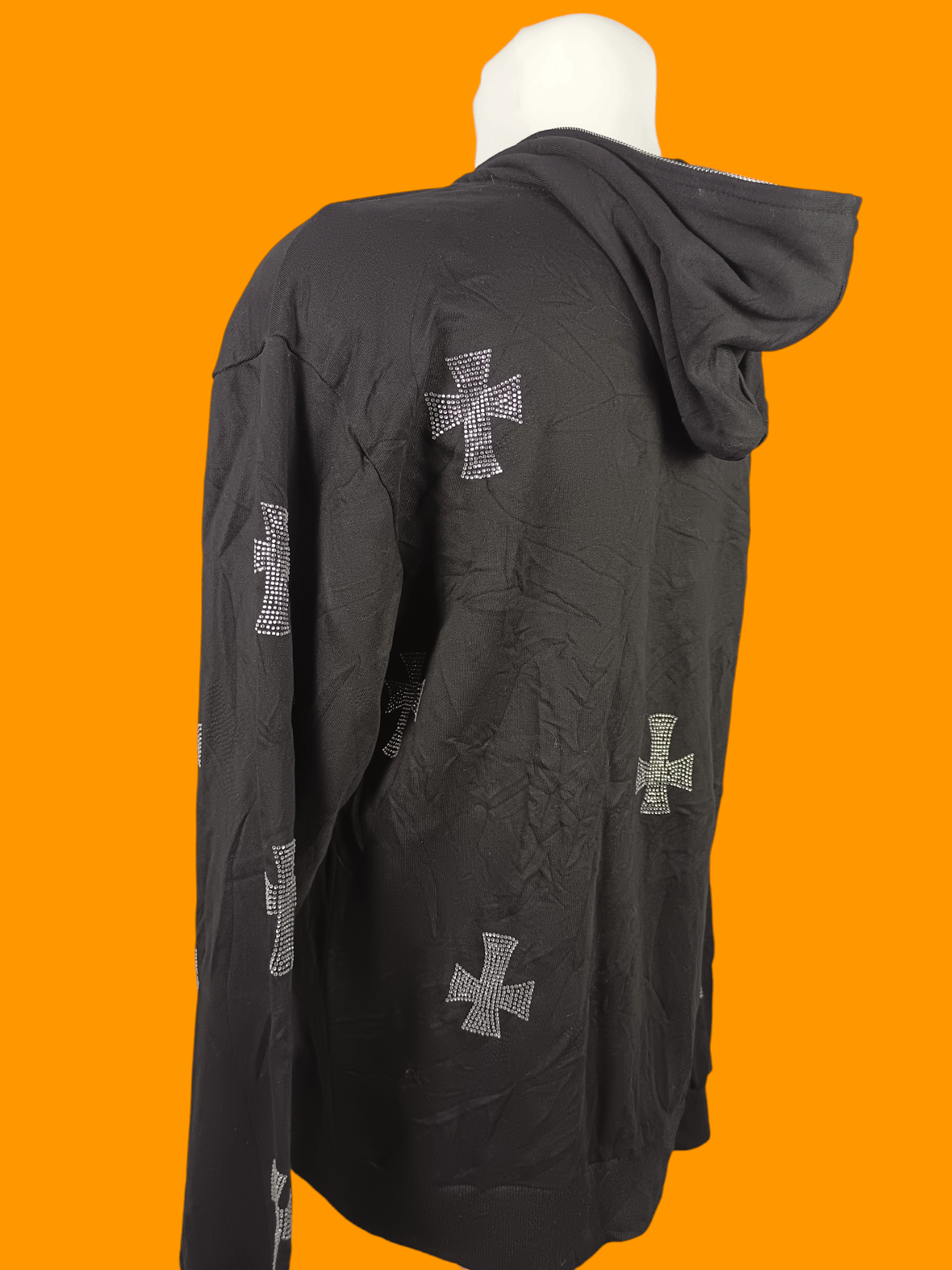 Hysteric Glamour × If Six Was Nine × Japanese Brand Y2K Hoodie Rhinestone Cross Zip Up Style Size US XL / EU 56 / 4 - 14 Thumbnail
