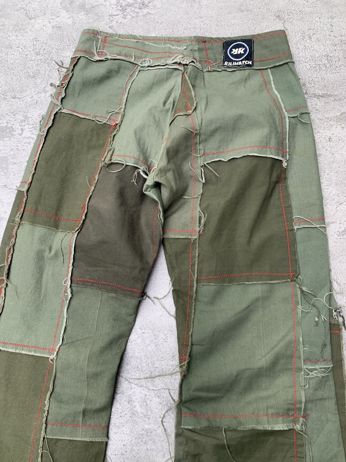 Japanese Brand KILLIWATCH patchwork flared pants Size US 26 / EU 42 - 6 Thumbnail