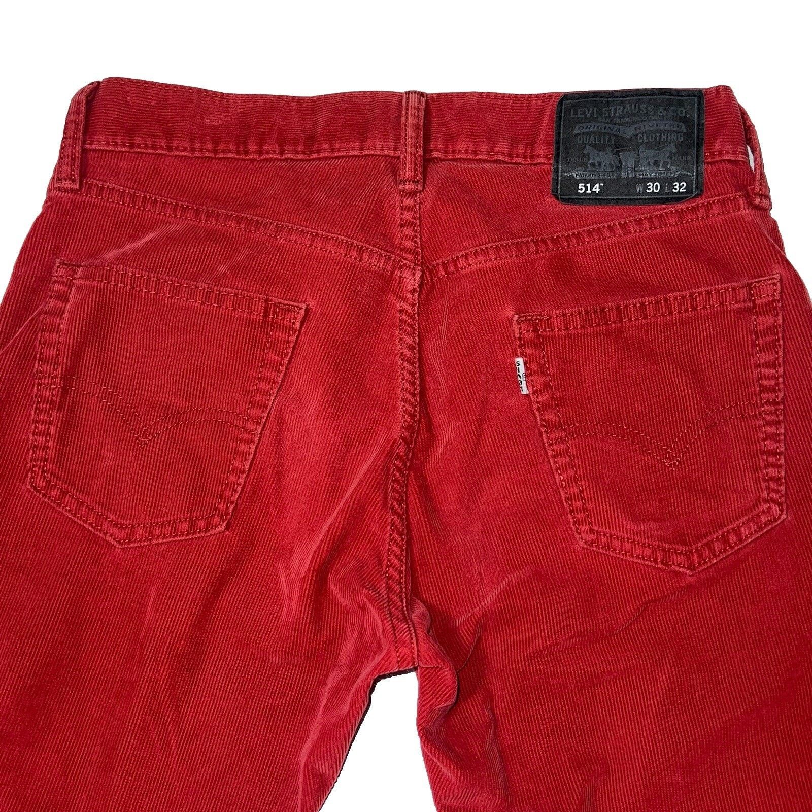 Levi's Levi’s 514 Corduroy Red Jeans Pants 30 x 32 White Tab Size US 30 / EU 46 - 3 Thumbnail