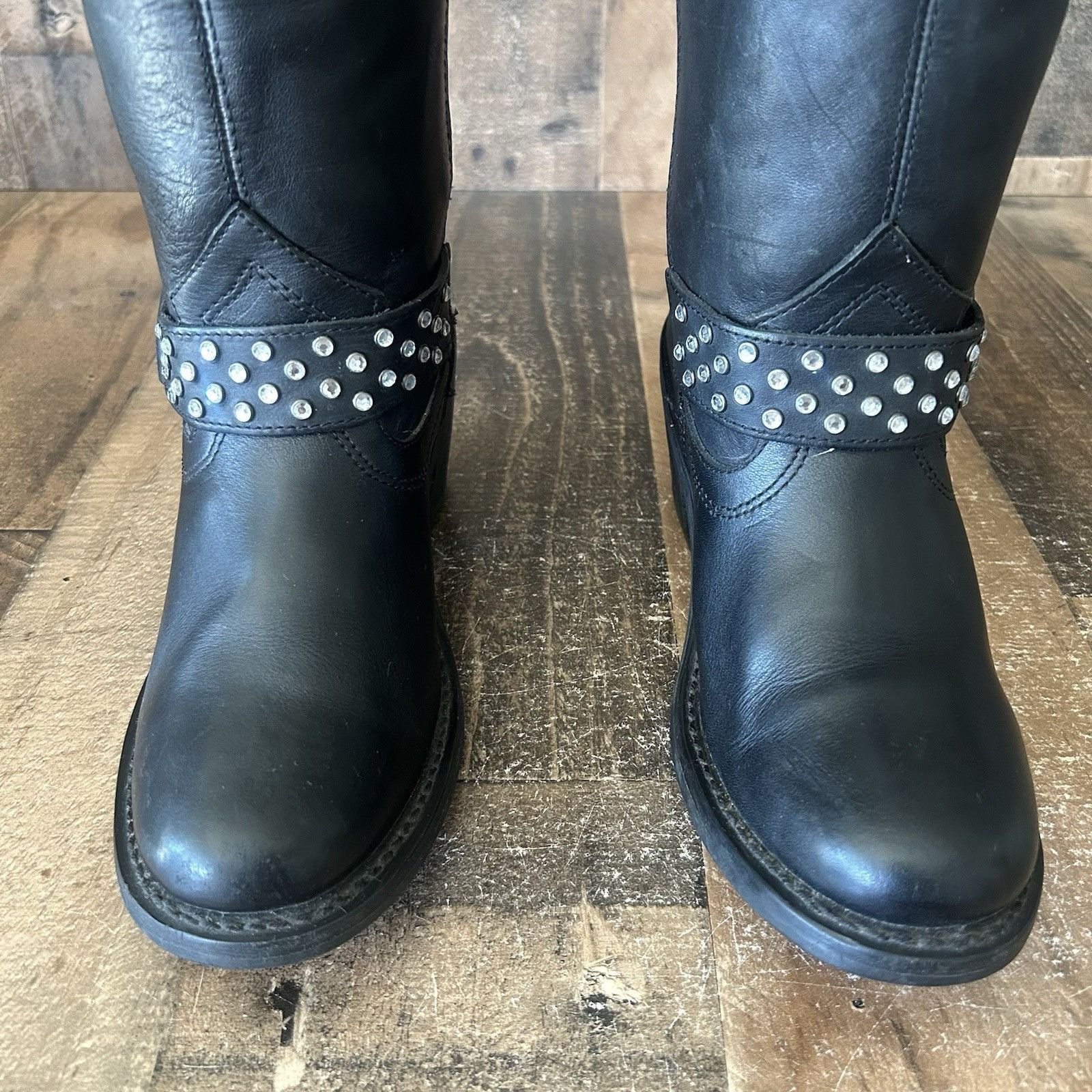 Harley Davidson Harley Davidson 85349 Side Zip Studded Moto Boots Womens 7.5 Size US 7.5 / IT 37.5 - 10 Thumbnail