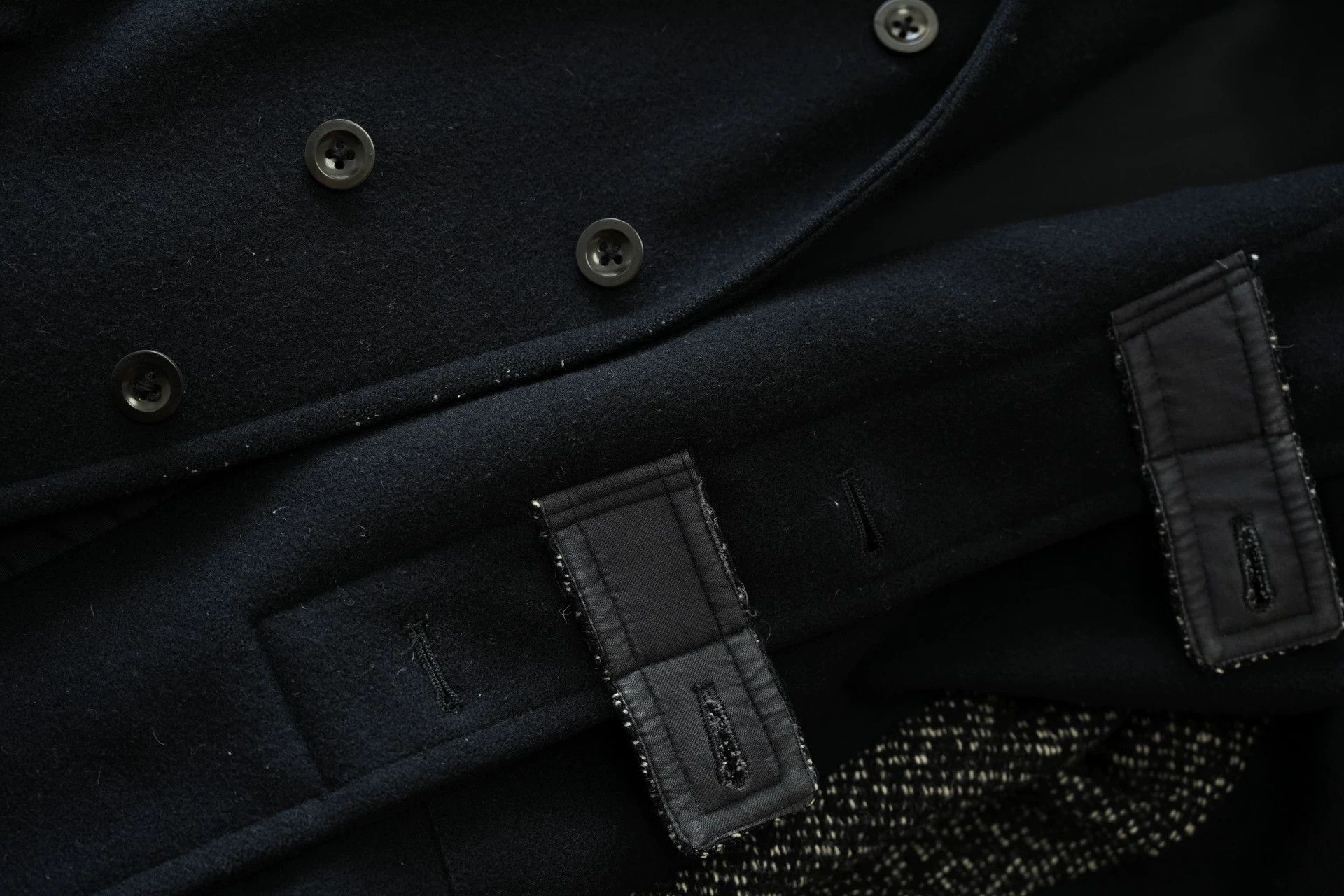 Yohji Yamamoto Yohji Yamamoto 04AW Paneled Wool-Nylon Coat Black Size US M / EU 48-50 / 2 - 7 Thumbnail