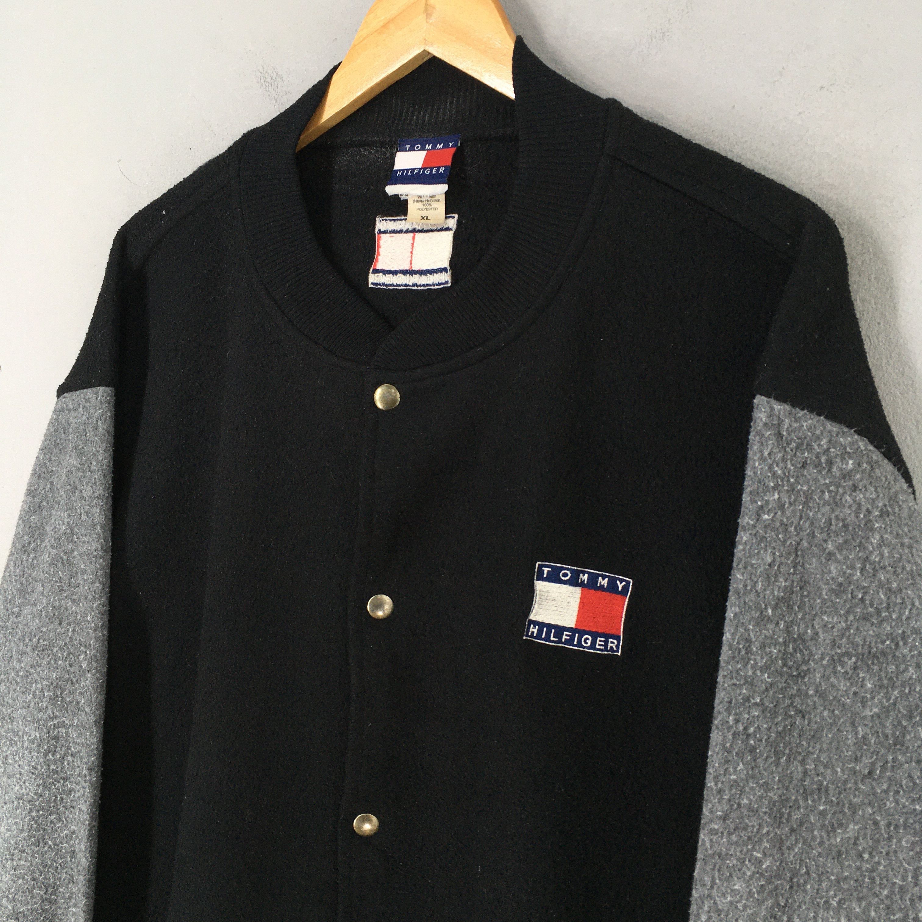 Tommy Hilfiger Vintage 90's Tommy Hilfiger Buttons Jacket Black XLarge Size US XL / EU 56 / 4 - 5 Thumbnail