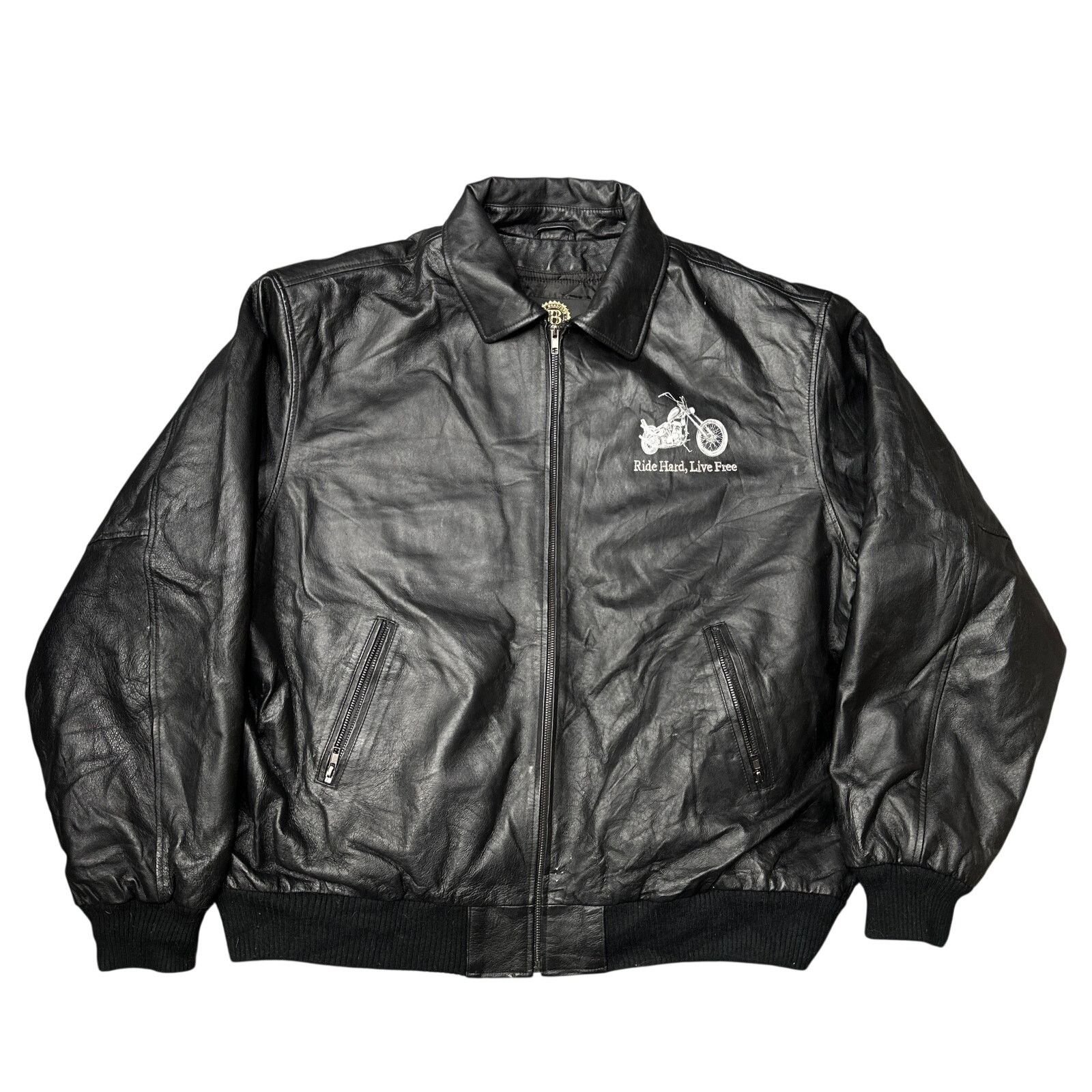 Other The Bradford Exchange Biker Leather Jacket Men XXL Ride Hard Size US XXL / EU 58 / 5 - 2 Thumbnail