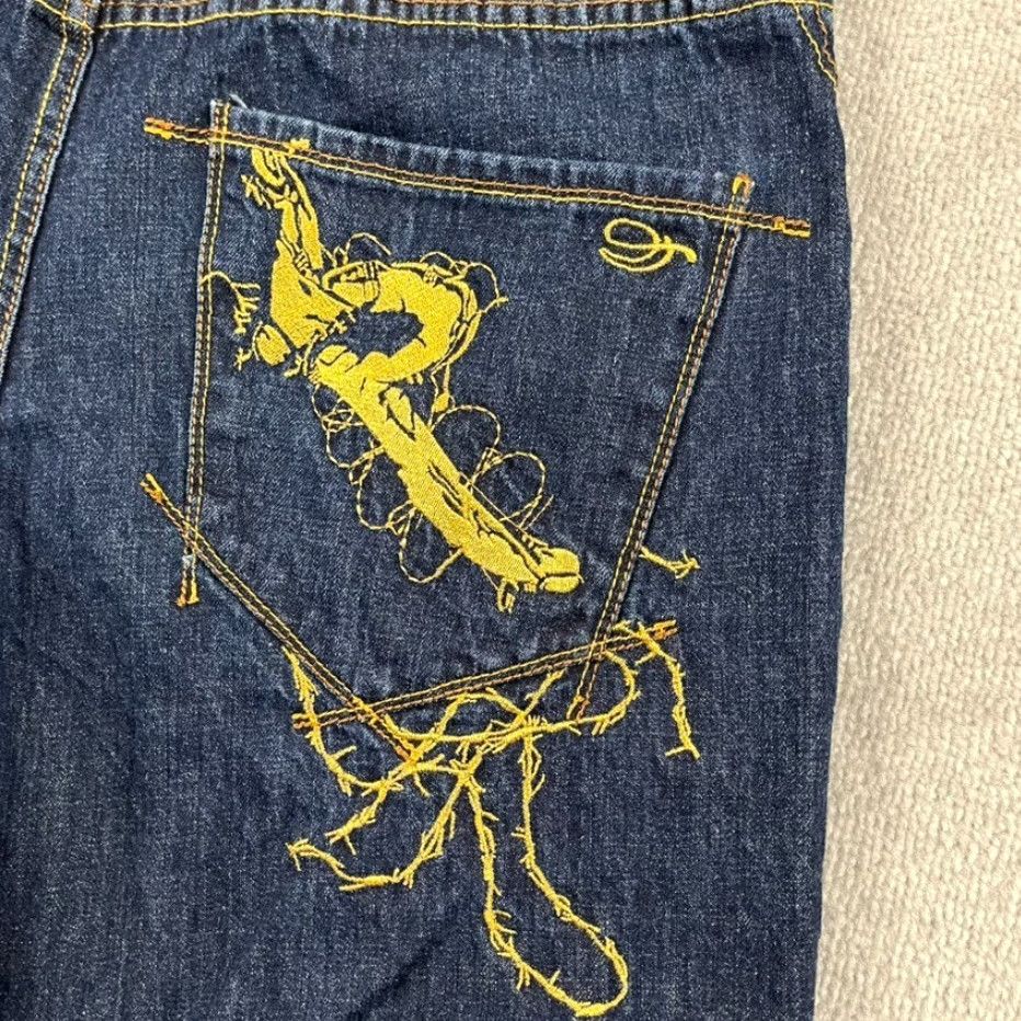 Rocawear VINTAGE Rocawear Blue Denim Wide Leg Jeans Mens 38 x 33 Hip Hop Y2K Size US 38 / EU 54 - 2 Thumbnail