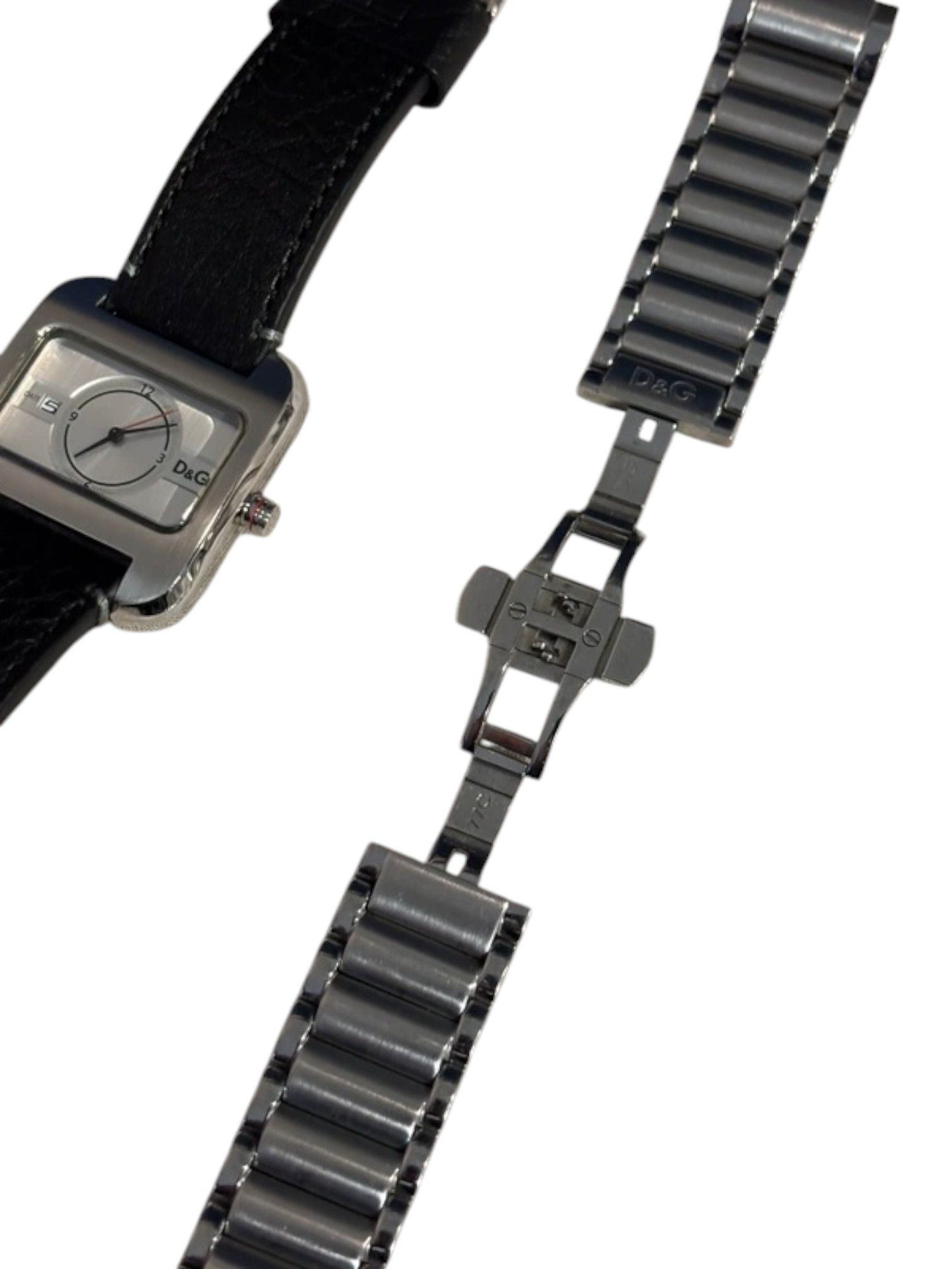 Dolce & Gabbana D&G Time Square Dial Watch + Extra Stainless Steel Bracelet Size ONE SIZE - 6 Thumbnail