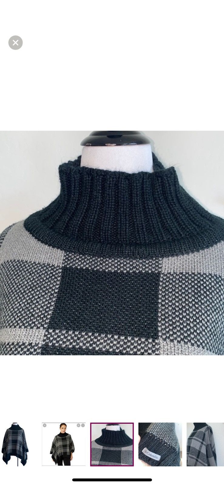 Columbia Columbia women’s O/S plaid be cozy sweater poncho‎ Size ONE SIZE - 4 Thumbnail