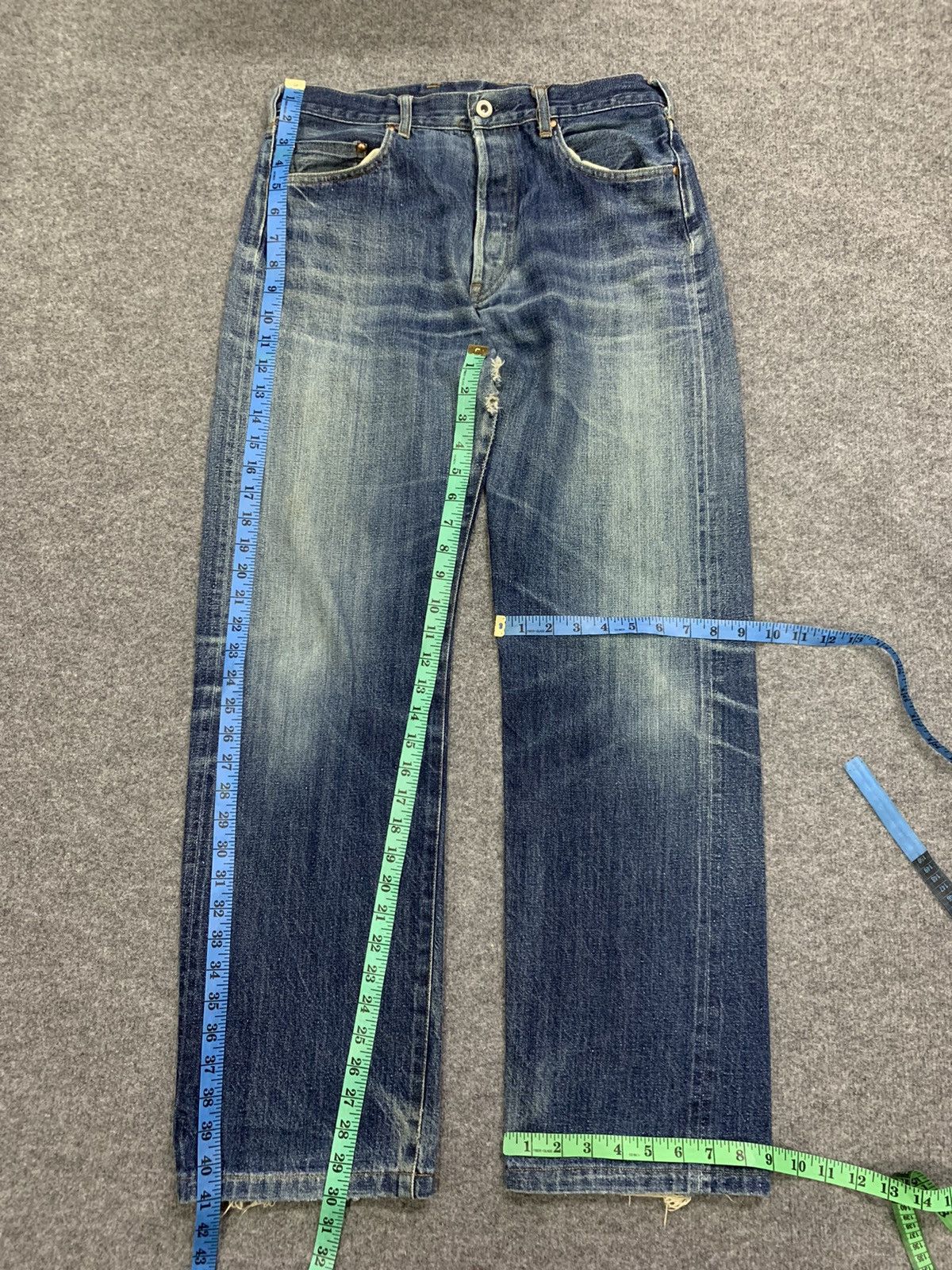 Grailed DISTRESSED DENIM SINGLE POCKET & BACKLE BACK. Size US 30 / EU 46 - 12 Thumbnail