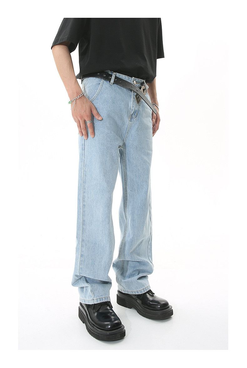 Japanese Brand × Jean Japanese retro washed simple trendy straight jeans Size US 32 / EU 48 - 2 Thumbnail